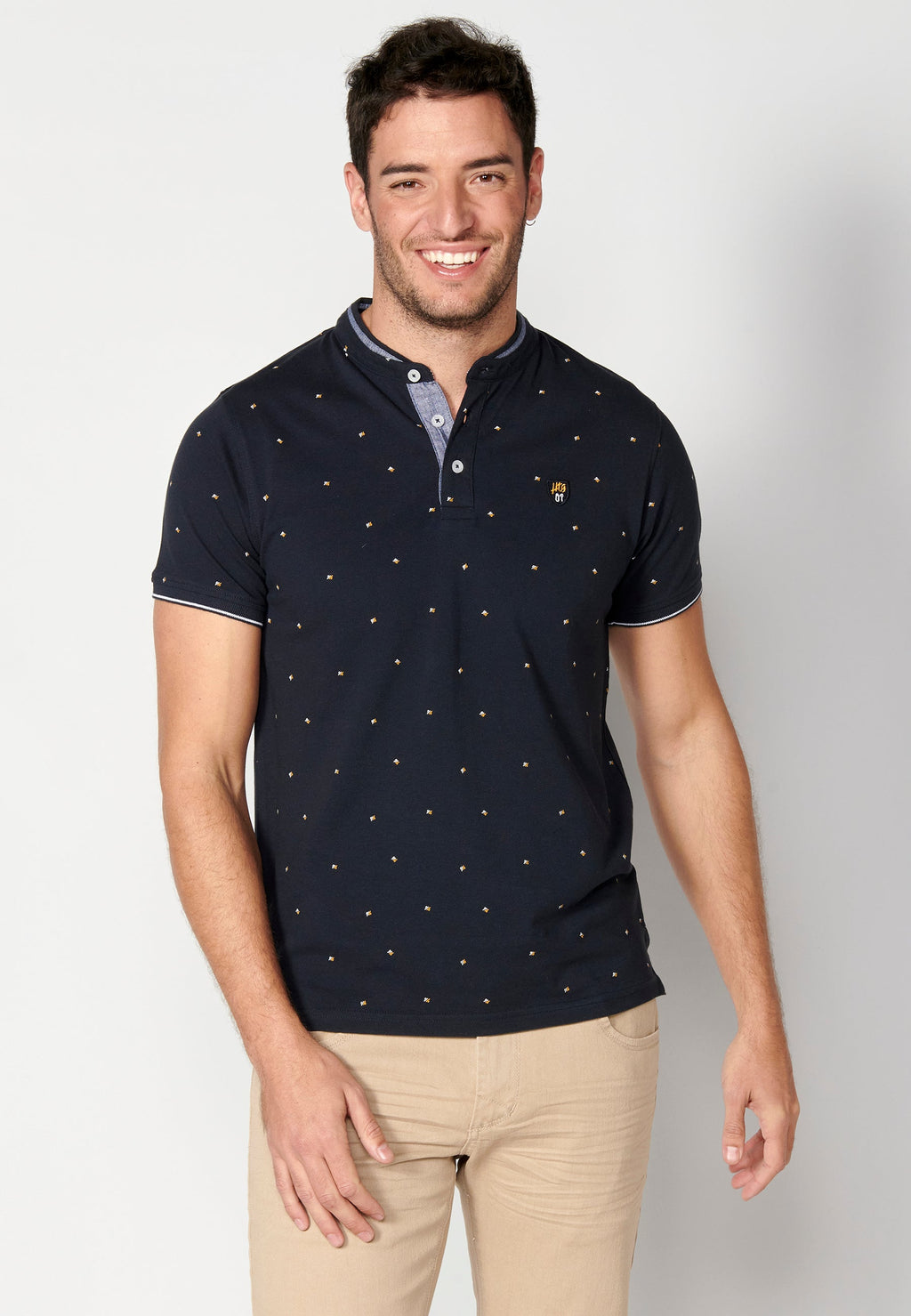 Polo Hombre Manga Corta Cuello Mao Estampado – Koroshi 2311PC22