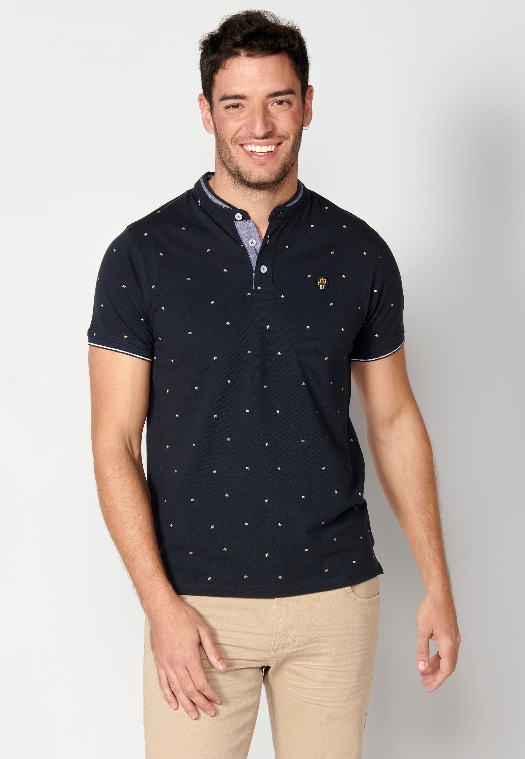 Polo Hombre Manga Corta Cuello Mao Estampado – Koroshi 2311PC22