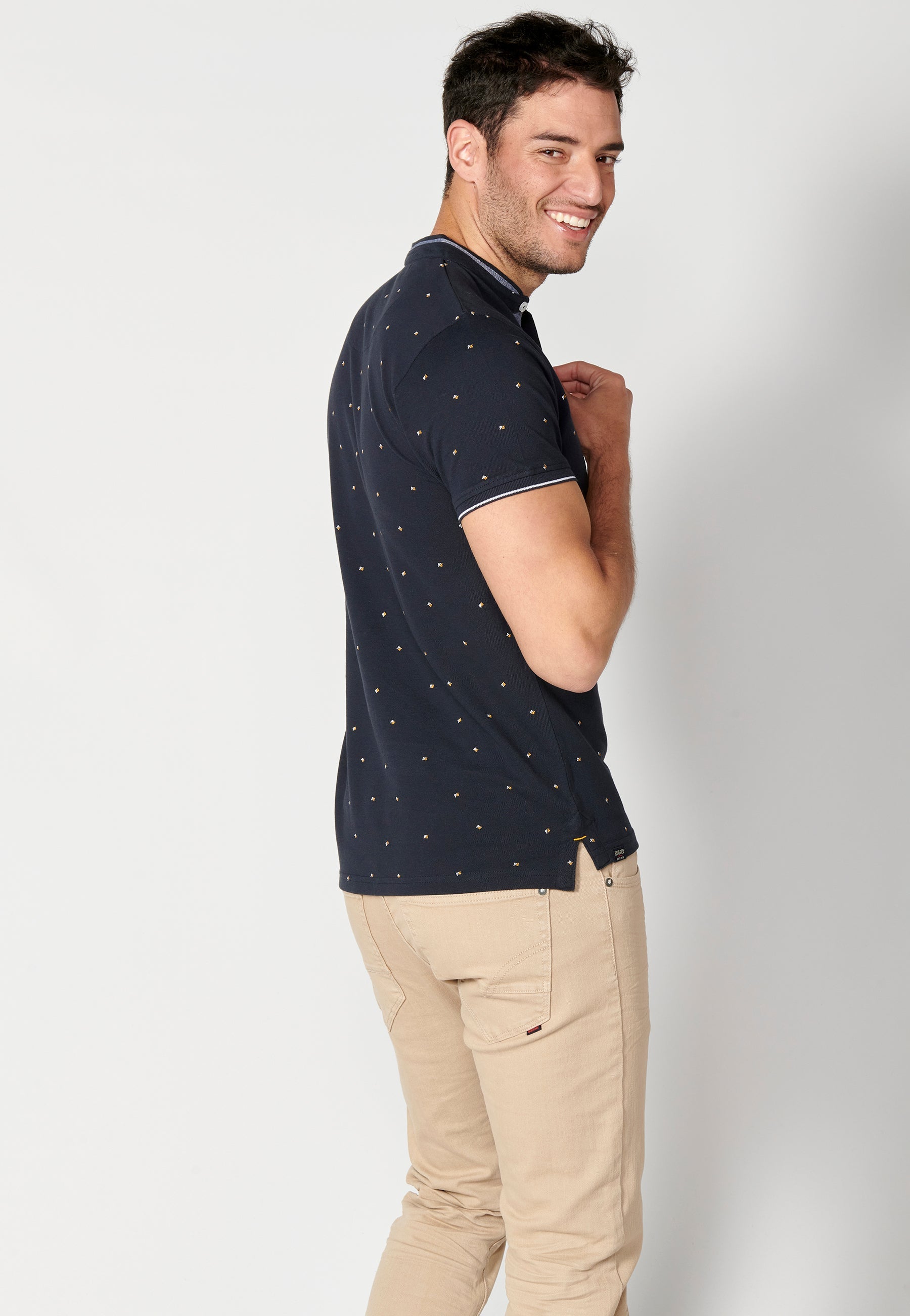 Polo Hombre Manga Corta Cuello Mao Estampado – Koroshi 2311PC22