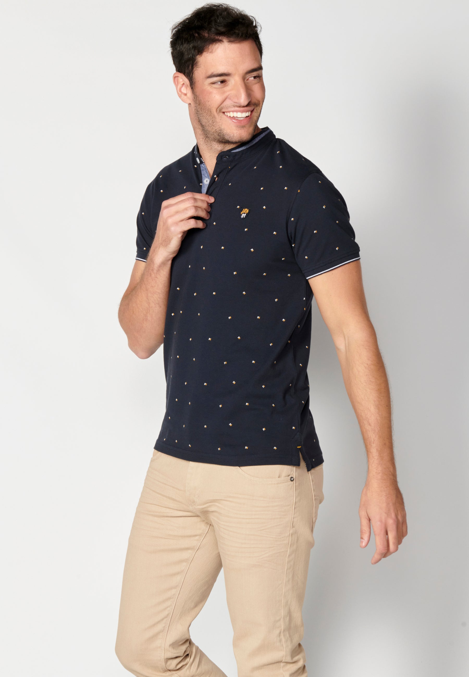 Polo Hombre Manga Corta Cuello Mao Estampado – Koroshi 2311PC22