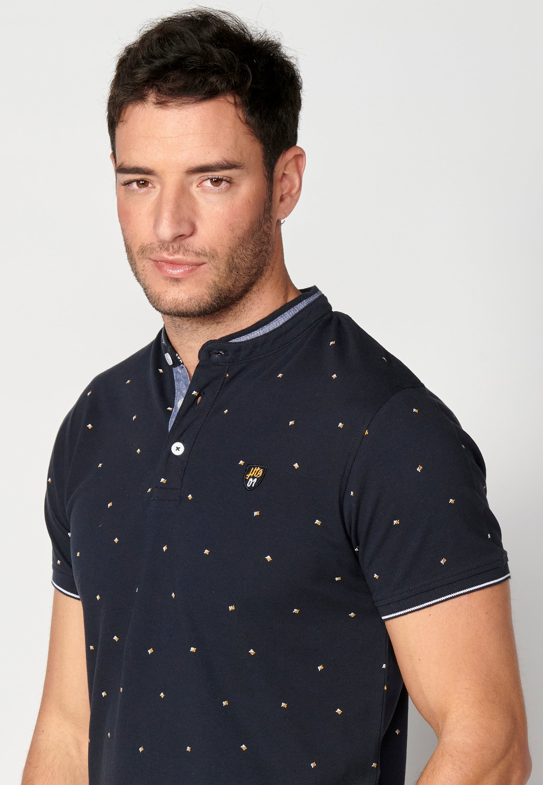 Polo Hombre Manga Corta Cuello Mao Estampado – Koroshi 2311PC22
