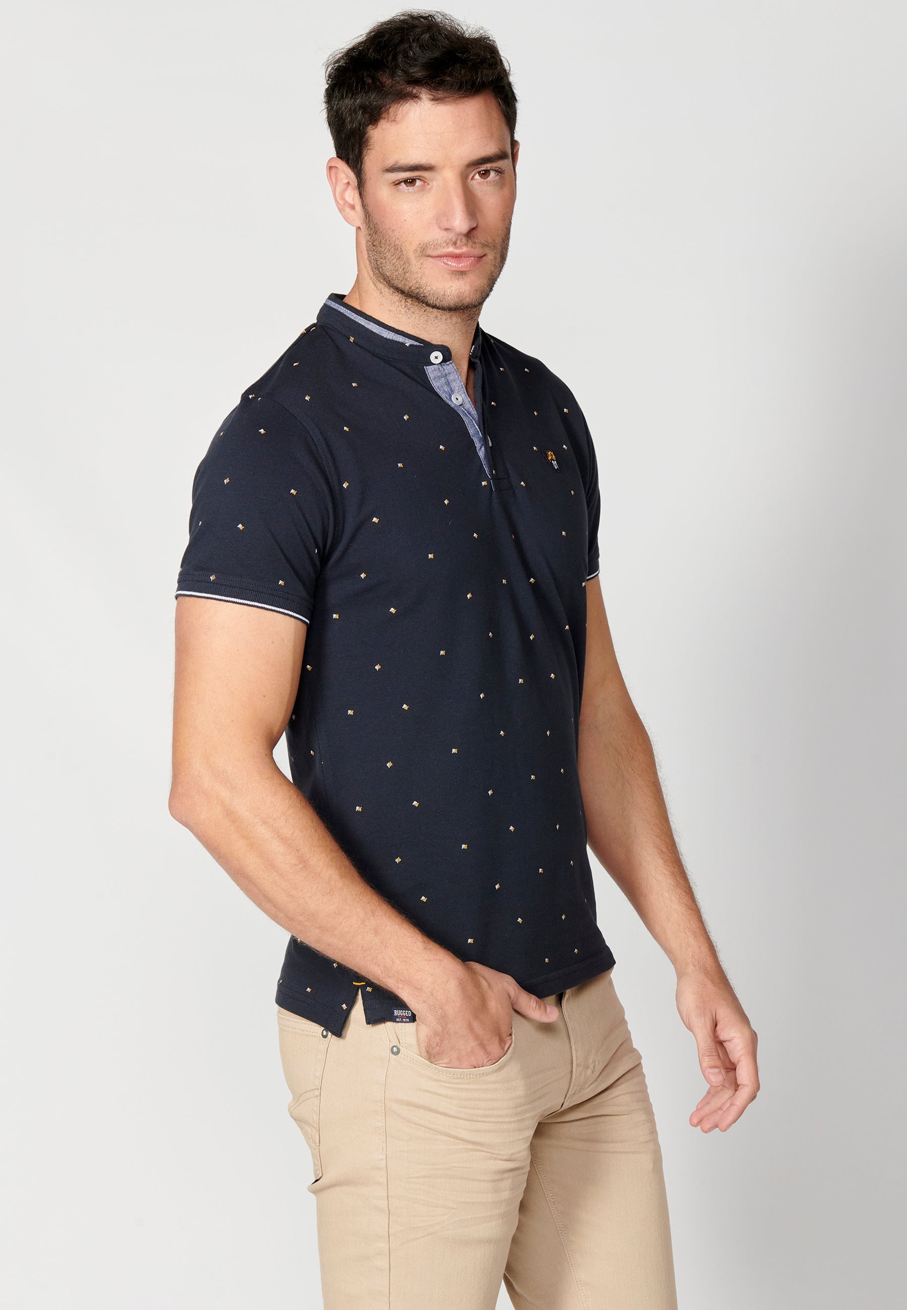 Polo Hombre Manga Corta Cuello Mao Estampado – Koroshi 2311PC22