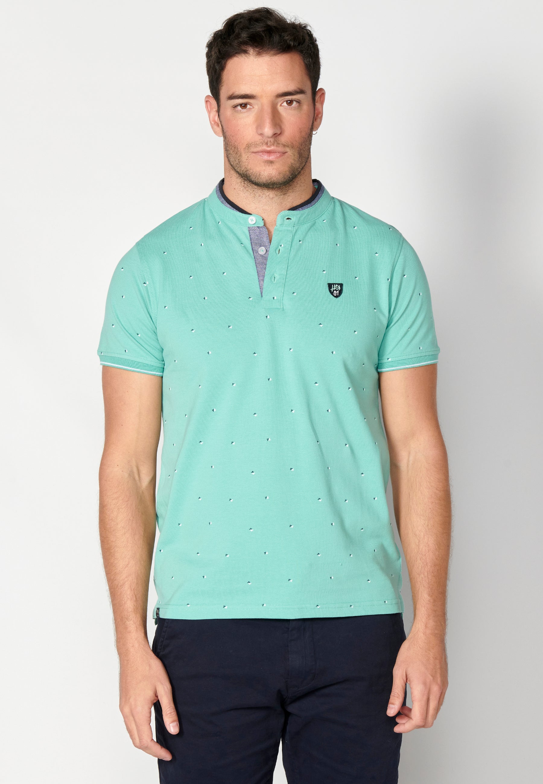 Polo Hombre Manga Corta Cuello Mao Estampado – Koroshi 2311PC22