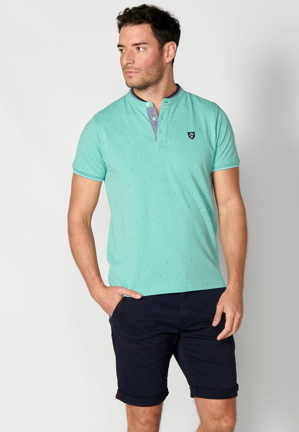 Polo Hombre Manga Corta Cuello Mao Estampado – Koroshi 2311PC22