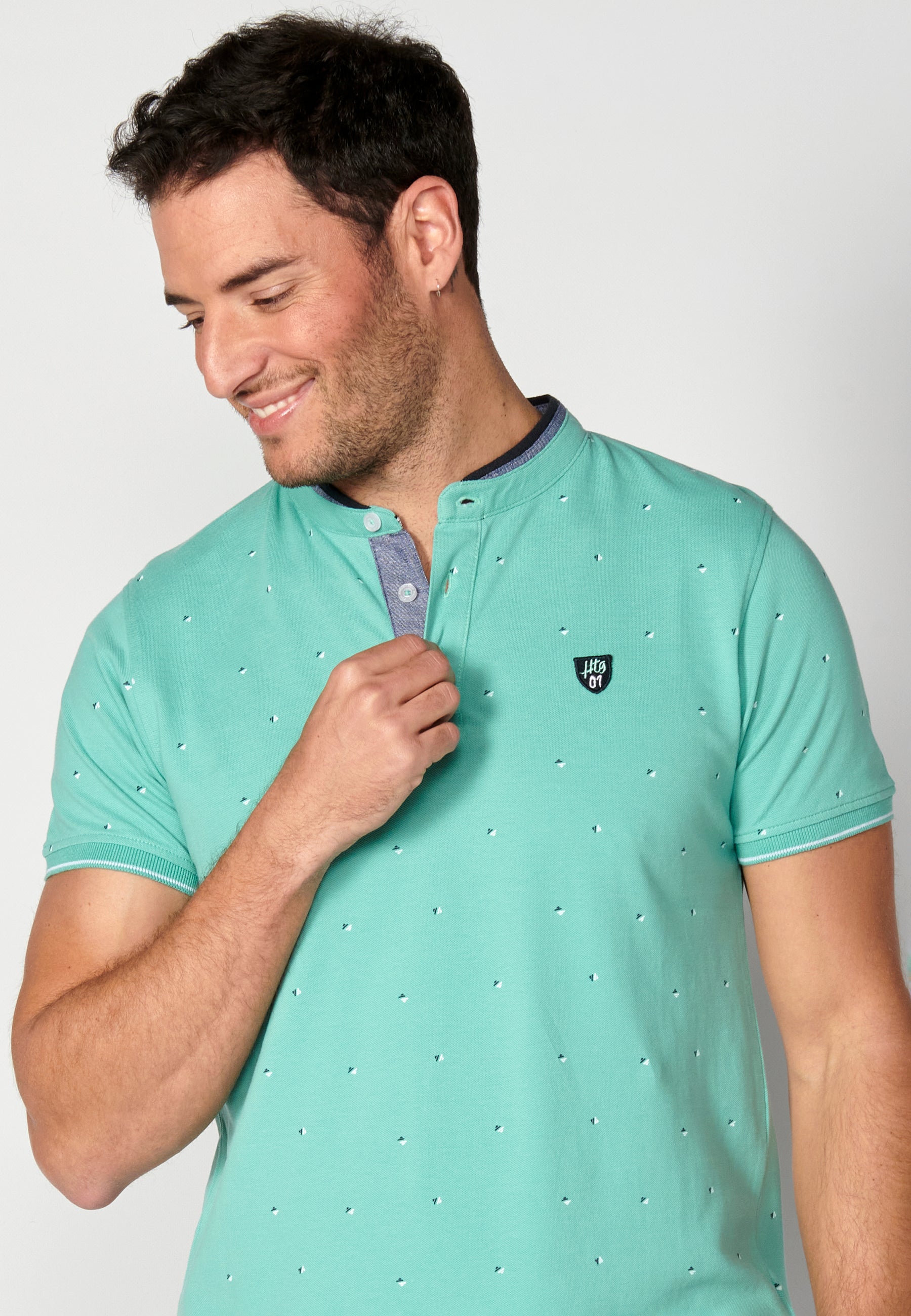 Polo Hombre Manga Corta Cuello Mao Estampado – Koroshi 2311PC22