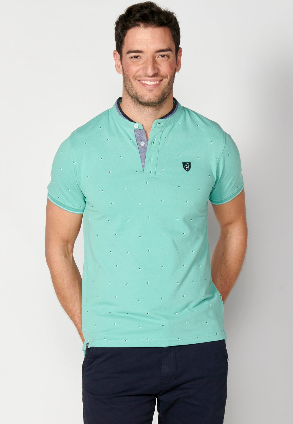 Polo Hombre Manga Corta Cuello Mao Estampado – Koroshi 2311PC22