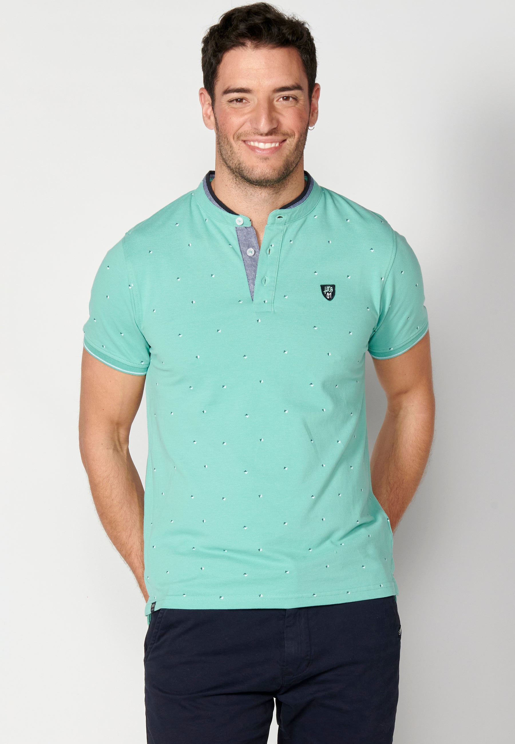 Polo Hombre Manga Corta Cuello Mao Estampado – Koroshi 2311PC22