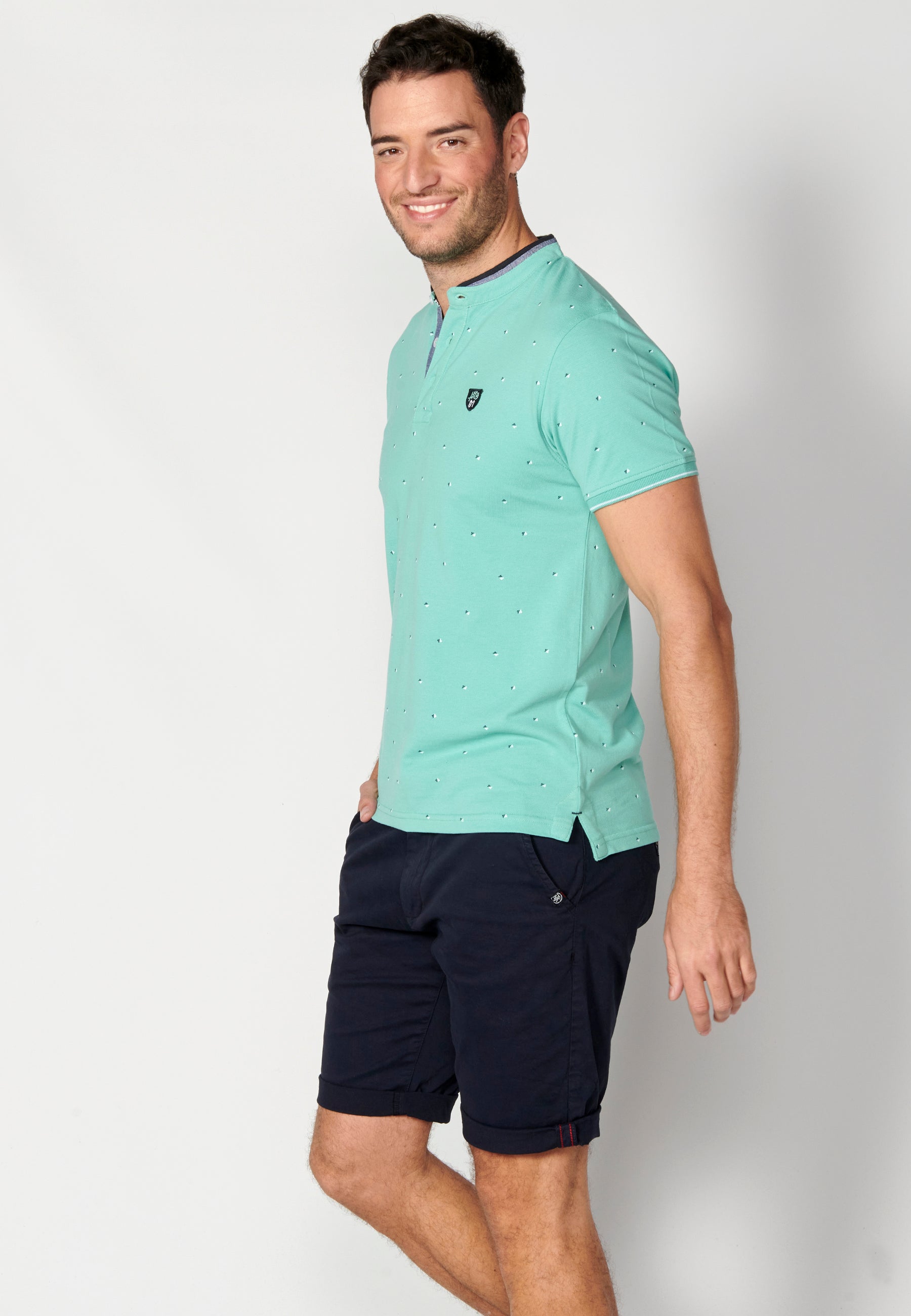 Polo Hombre Manga Corta Cuello Mao Estampado – Koroshi 2311PC22