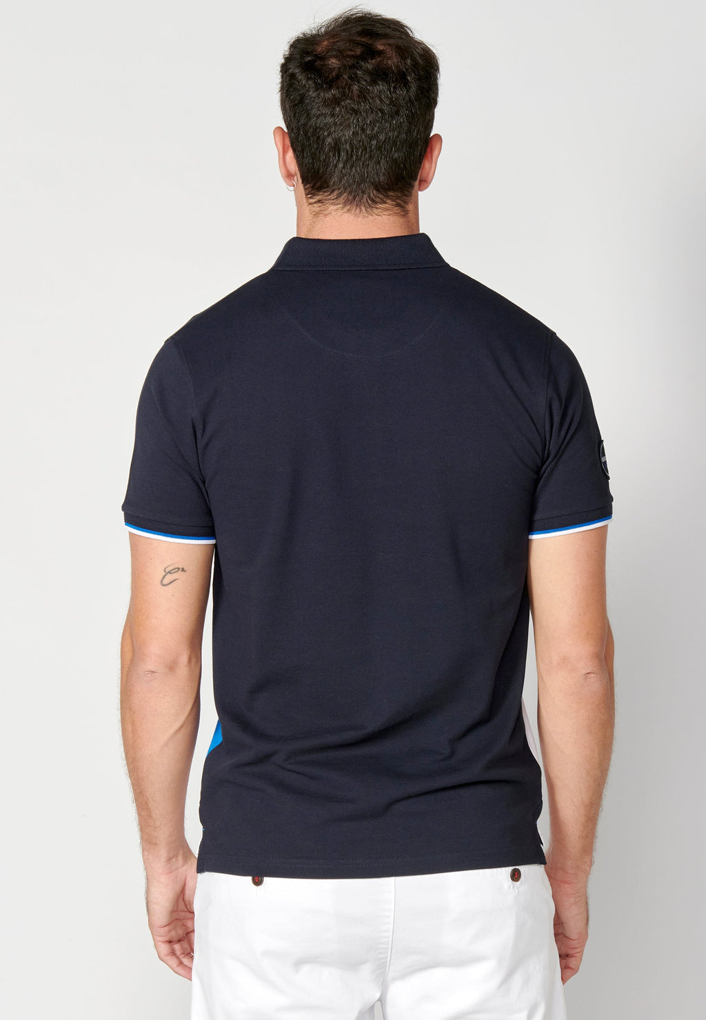 Polo Hombre Manga Corta Cuello Camisero Color Block – Koroshi 2311PC24