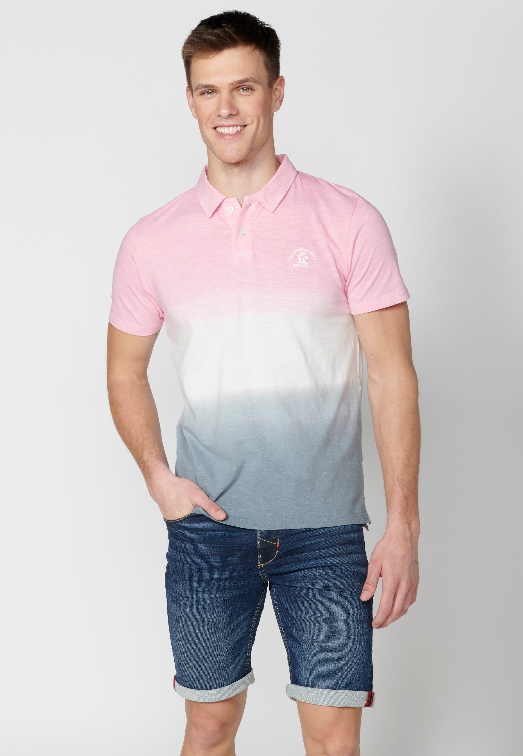 Polo Hombre Manga Corta Cuello Camisero Degradado – Koroshi 2311PC30