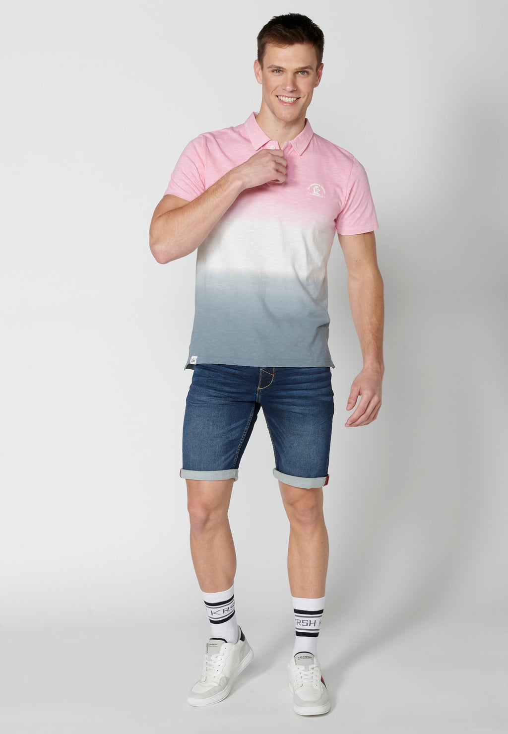 Polo Hombre Manga Corta Cuello Camisero Degradado – Koroshi 2311PC30