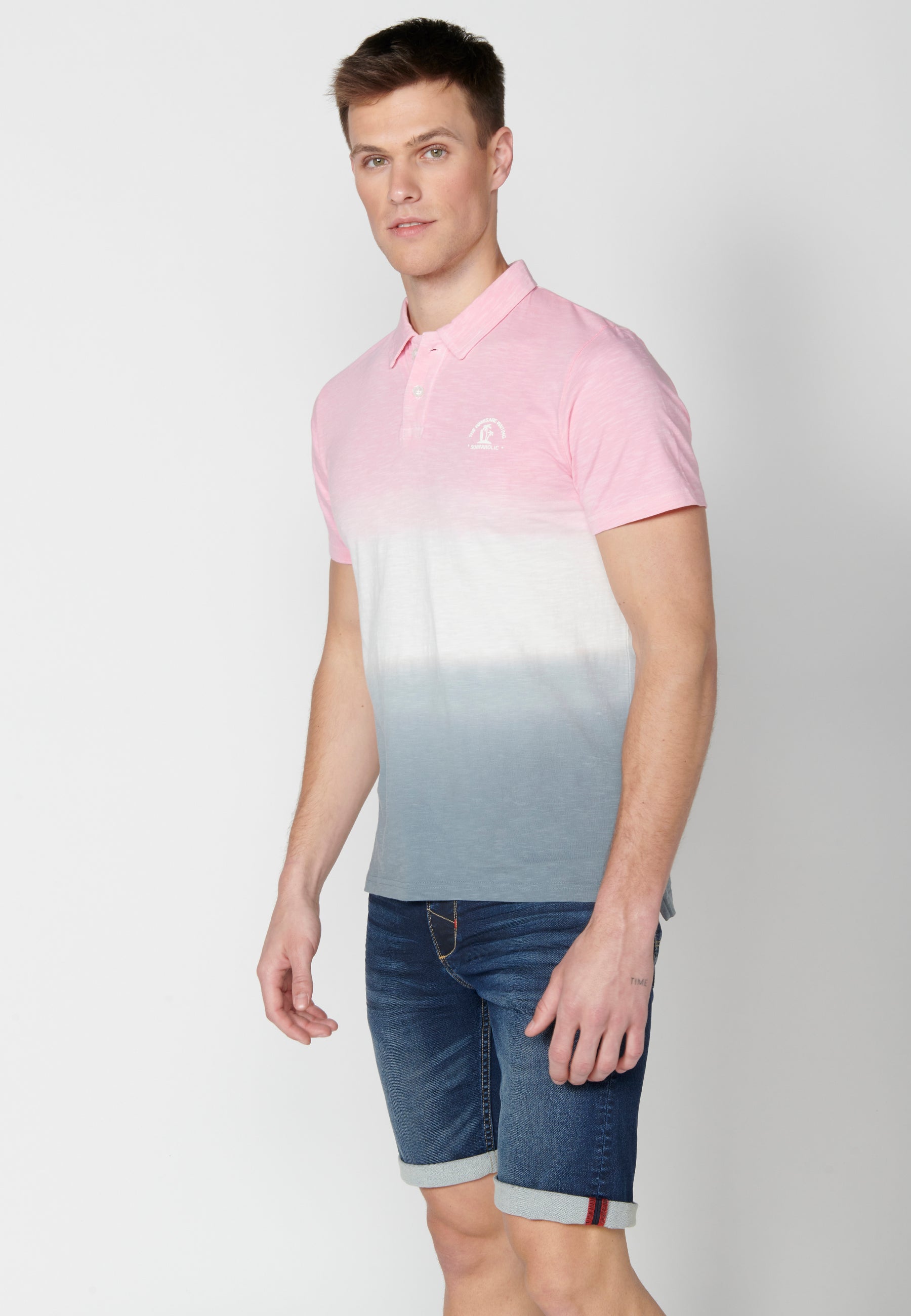 Polo Hombre Manga Corta Cuello Camisero Degradado – Koroshi 2311PC30