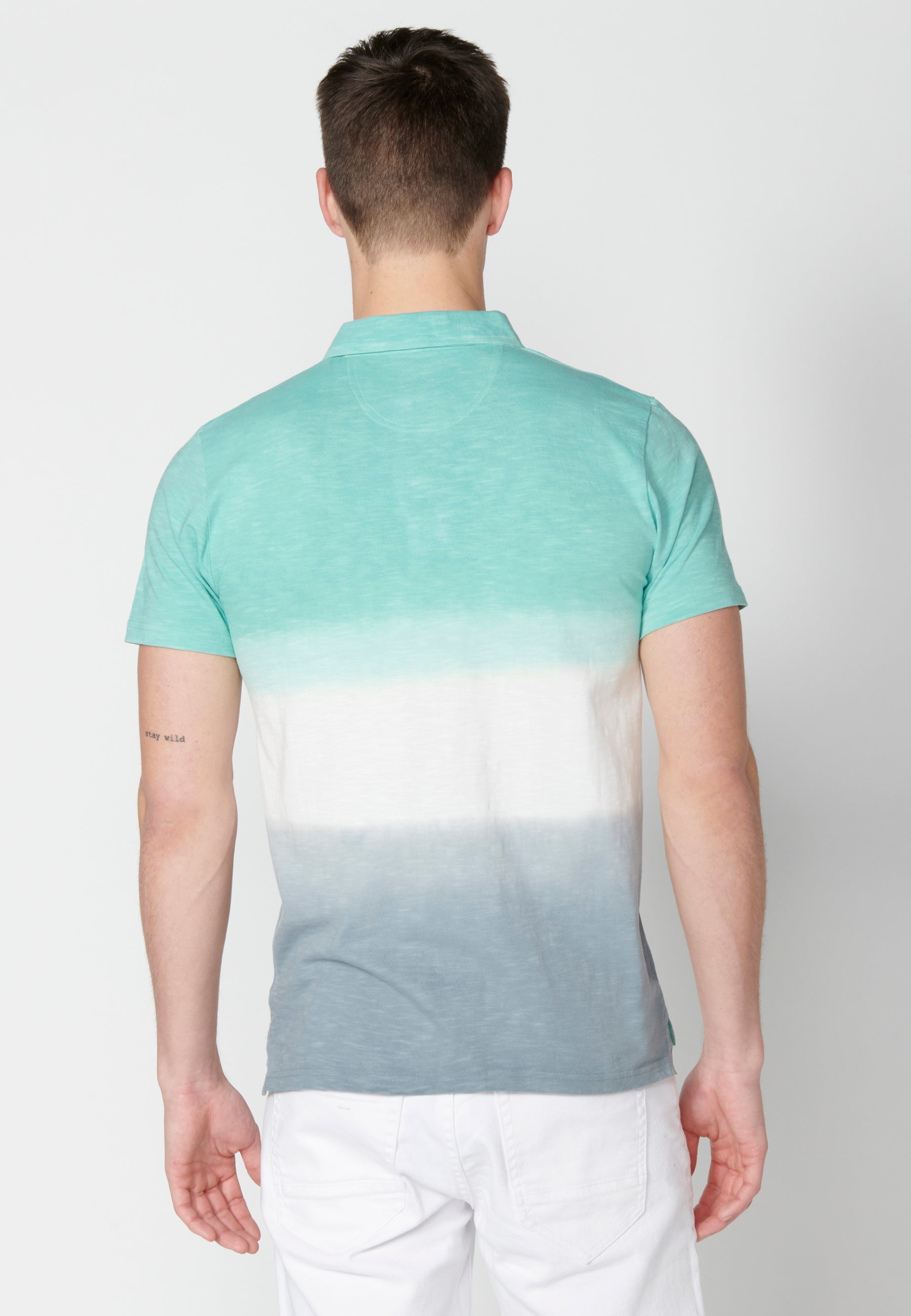 Polo Hombre Manga Corta Cuello Camisero Degradado – Koroshi 2311PC30