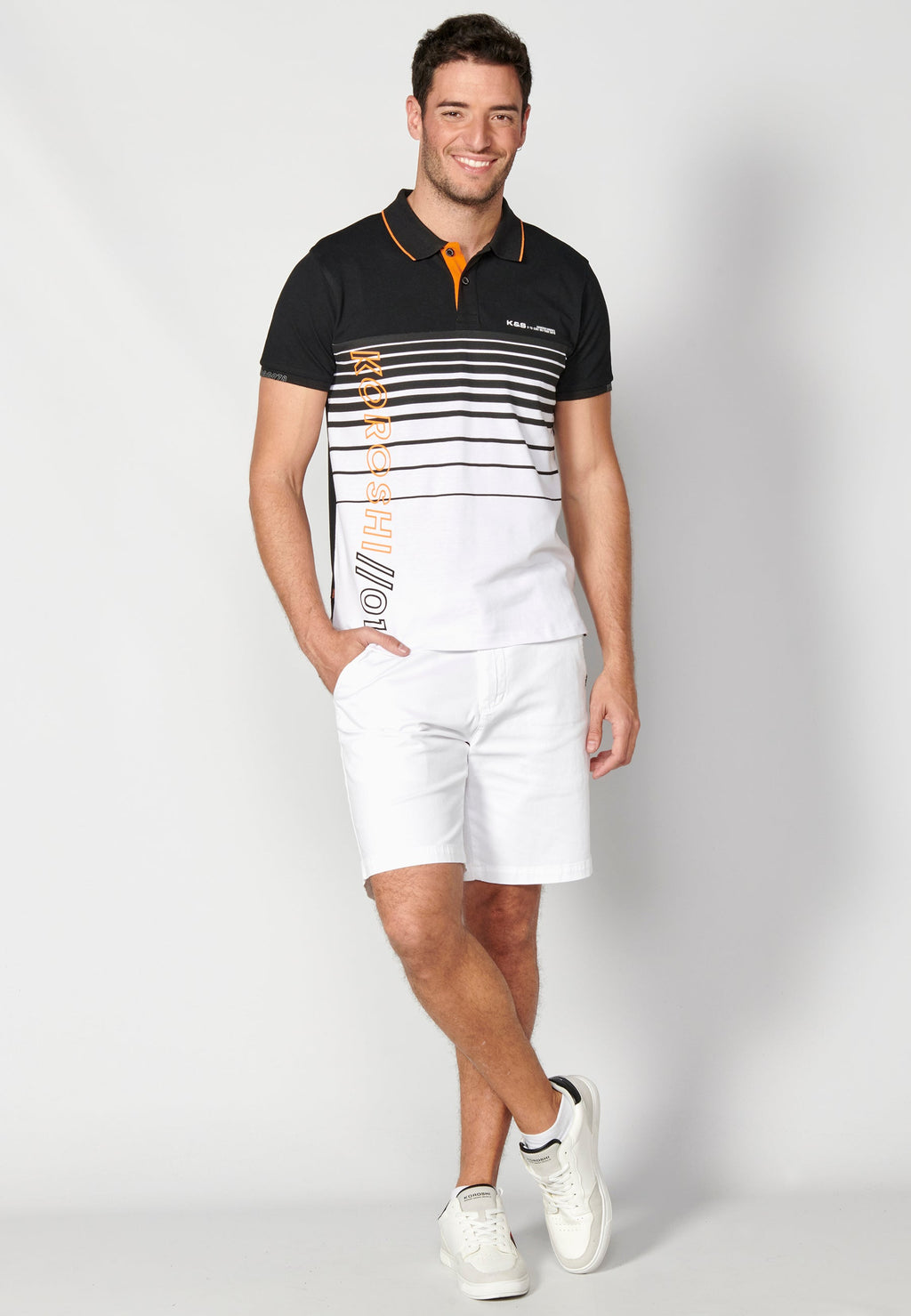 Polo Hombre Manga Corta Cuello Camisero a Rayas – Koroshi 2311PC35