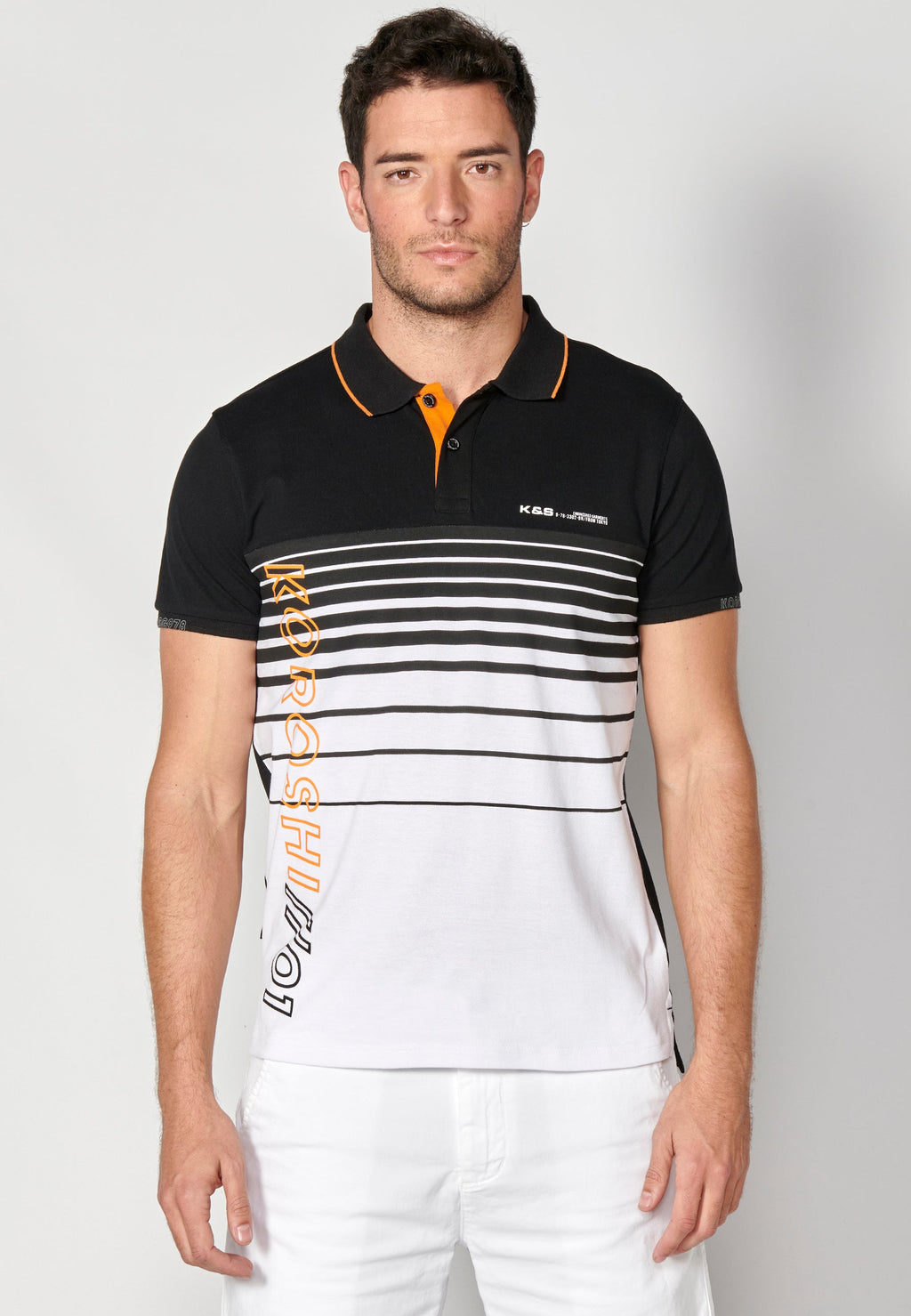 Polo Hombre Manga Corta Cuello Camisero a Rayas – Koroshi 2311PC35
