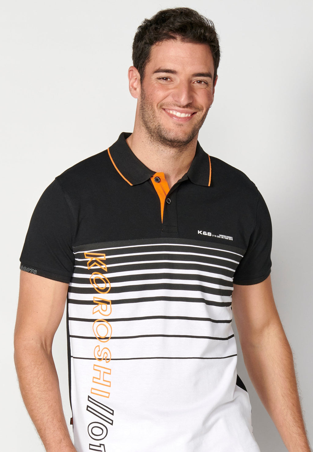 Polo Hombre Manga Corta Cuello Camisero a Rayas – Koroshi 2311PC35