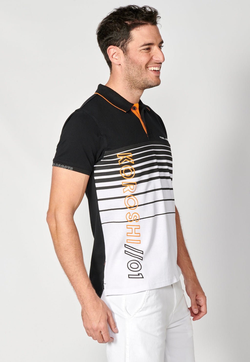 Polo Hombre Manga Corta Cuello Camisero a Rayas – Koroshi 2311PC35