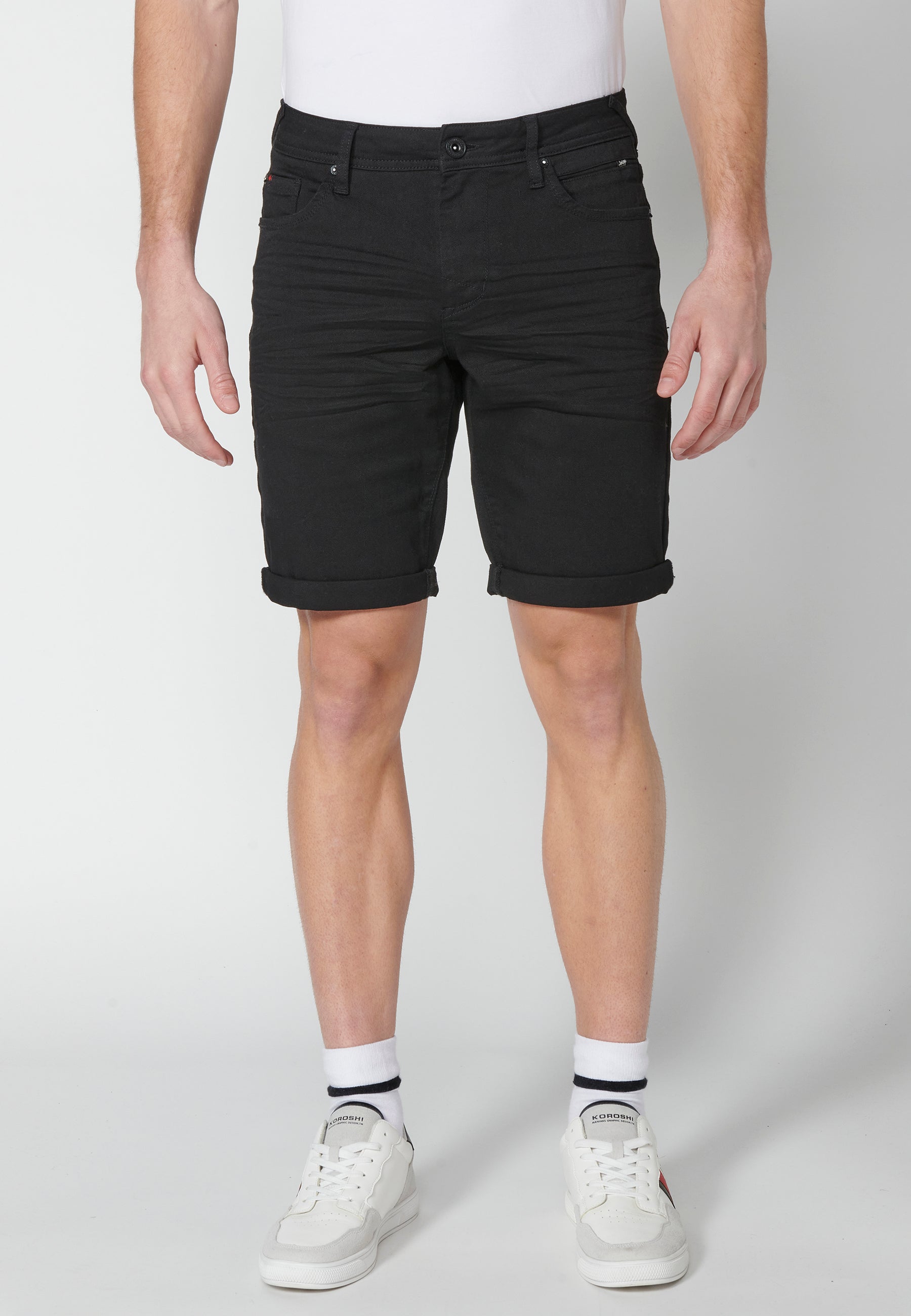 Bermuda Vaquera Hombre Stretch Regular 4 Bolsillos – Koroshi 2311PS01