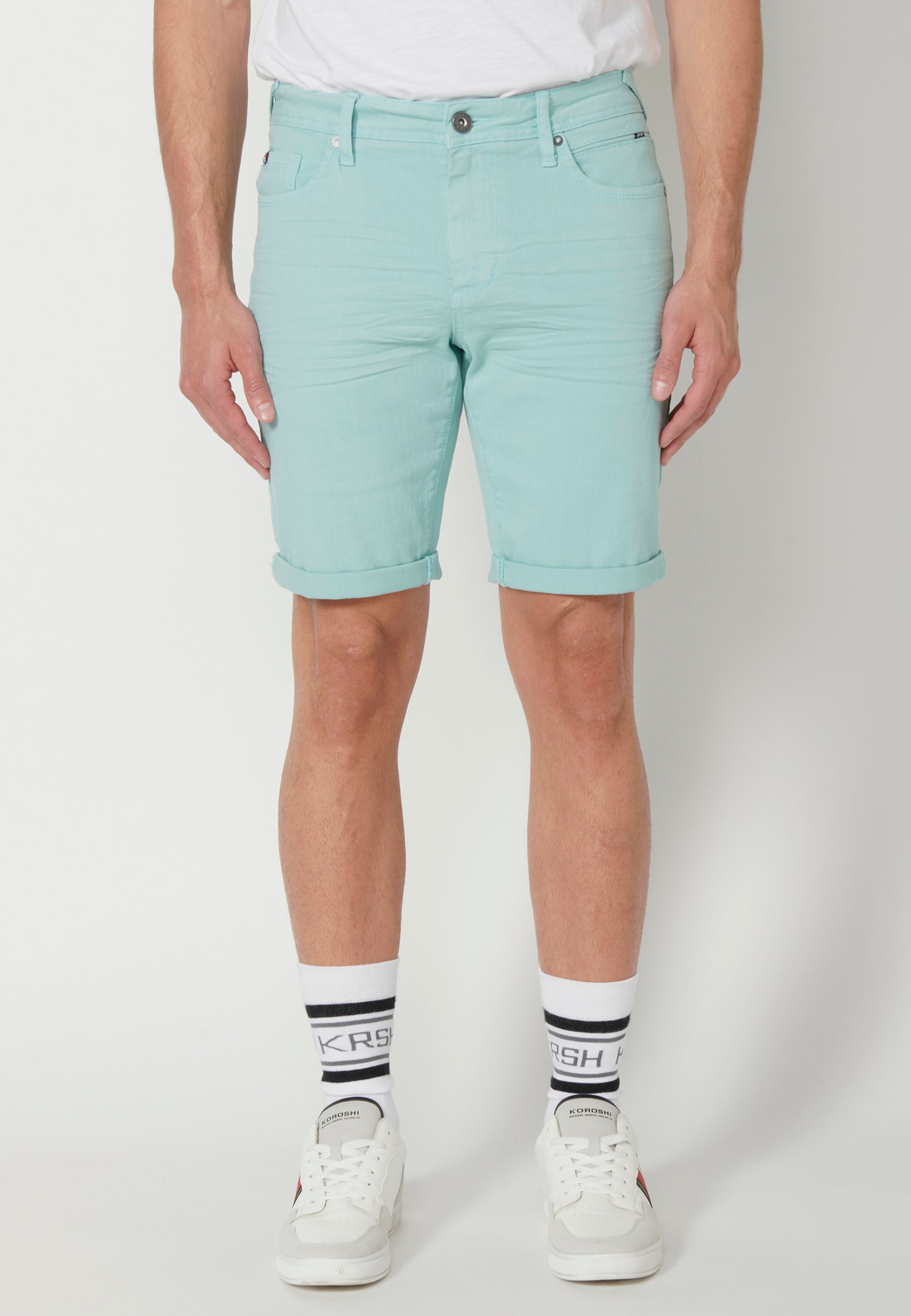 Bermuda Vaquera Hombre Stretch Regular 4 Bolsillos – Koroshi 2311PS01