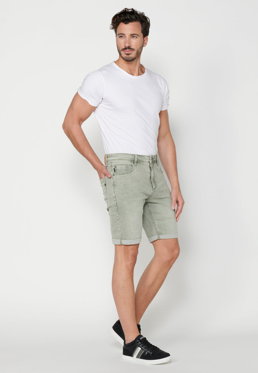 Bermuda Hombre Vaquera Stretch Acabado Vuelta – Koroshi 2311PS05