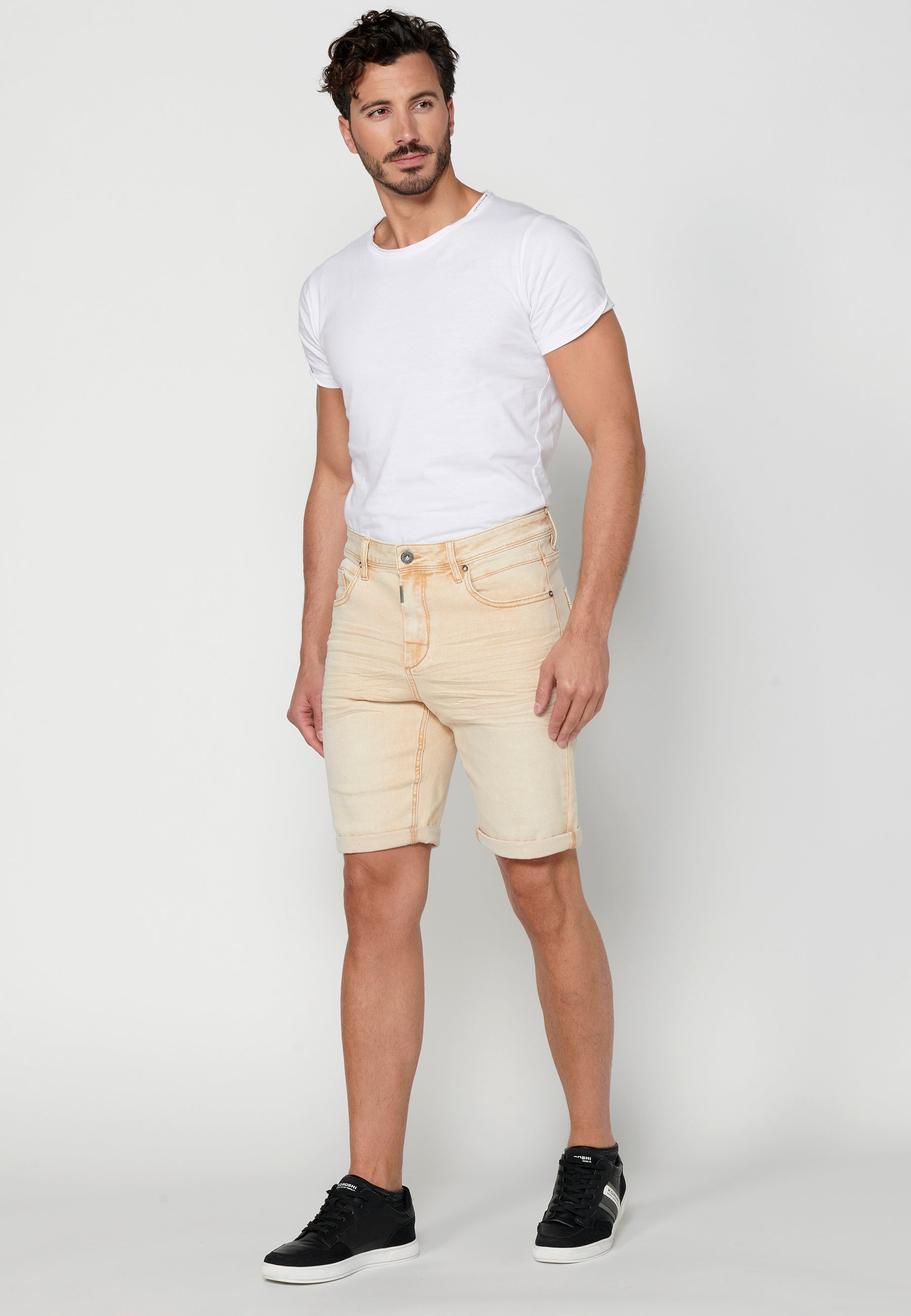 Bermuda Hombre Vaquera Stretch Acabado Vuelta – Koroshi 2311PS05