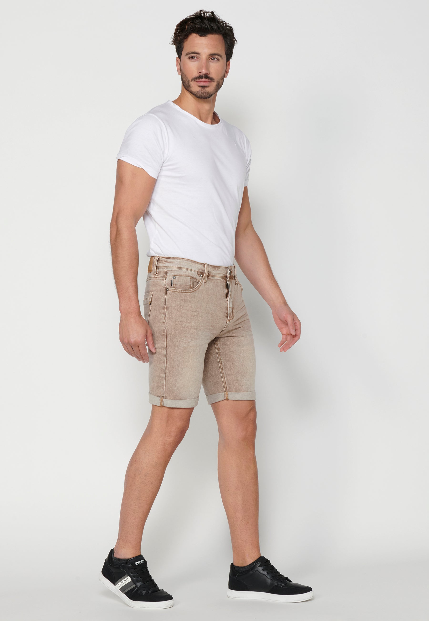 Bermuda Hombre Vaquera Stretch Acabado Vuelta – Koroshi 2311PS05