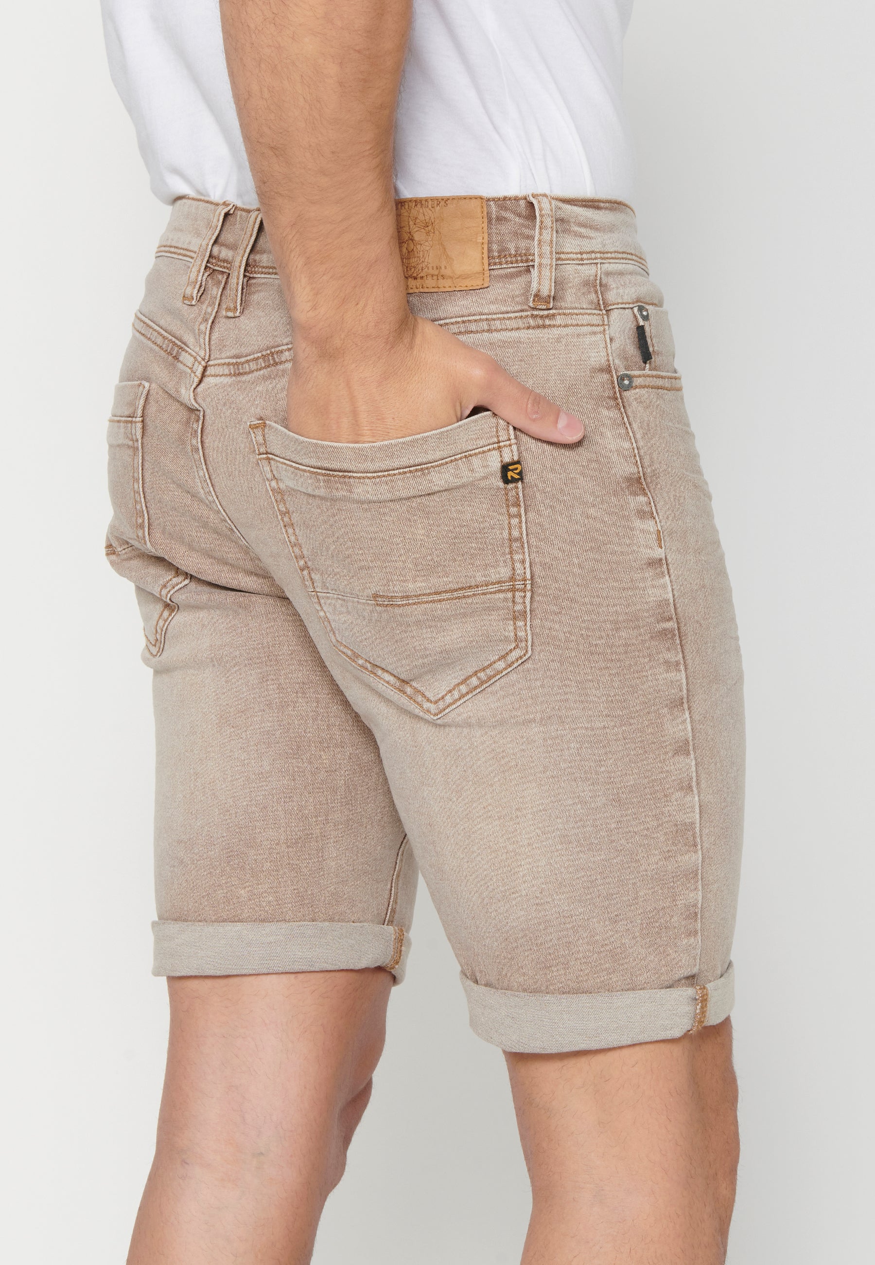 Bermuda Hombre Vaquera Stretch Acabado Vuelta – Koroshi 2311PS05