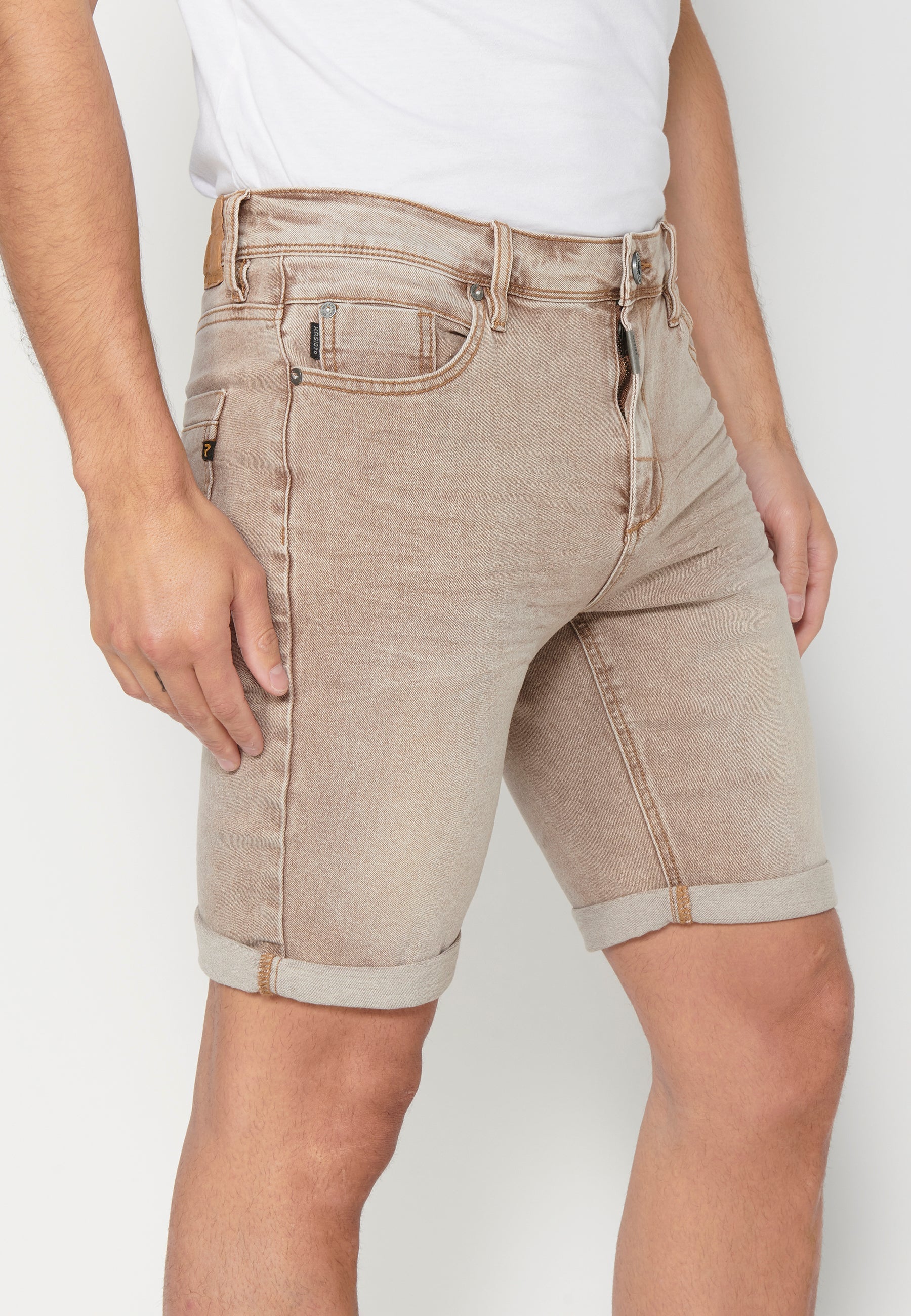 Bermuda Hombre Vaquera Stretch Acabado Vuelta – Koroshi 2311PS05
