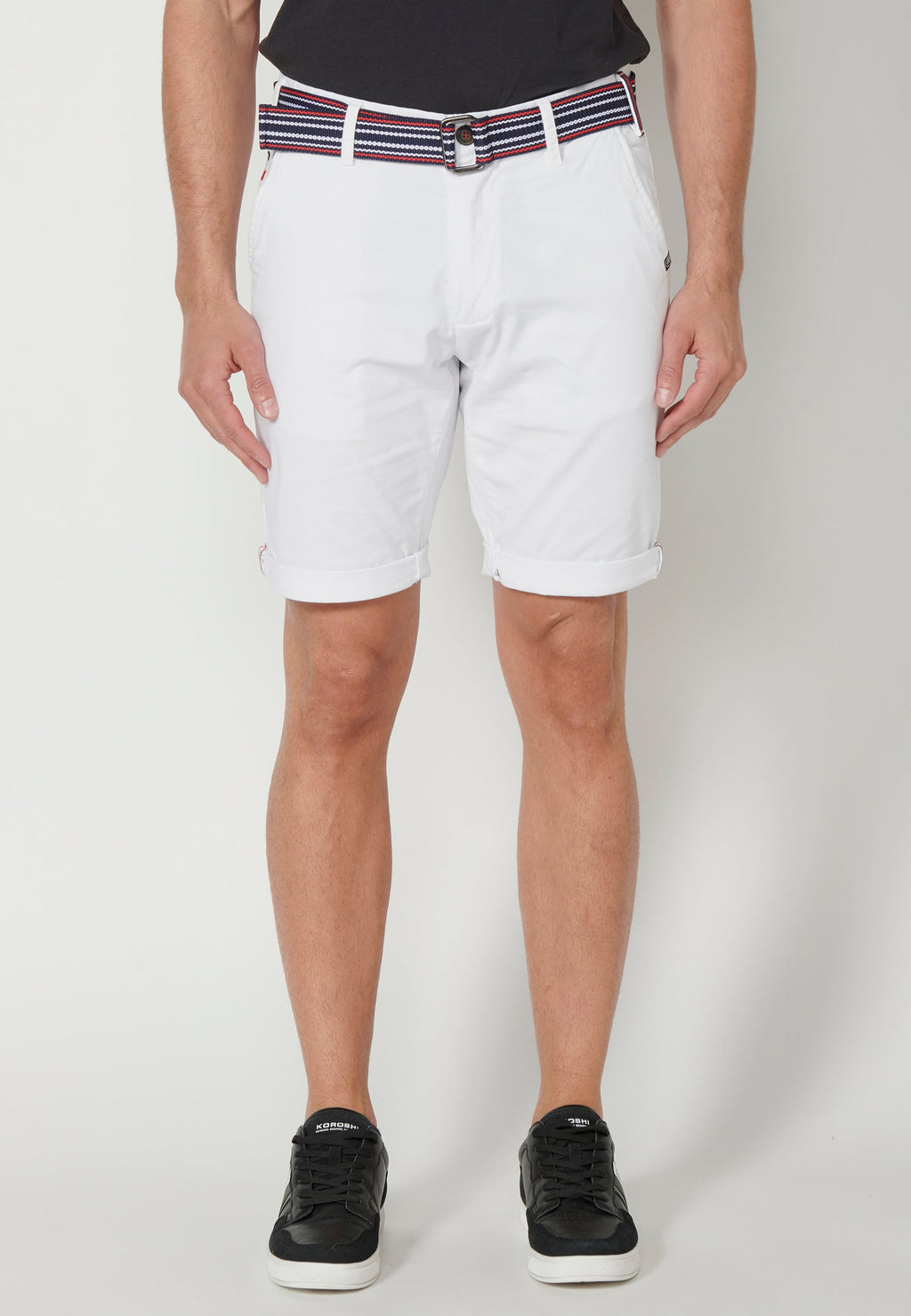 Bermuda Hombre Chino Acabado Vuelta Cinturón Marinero – Koroshi 2311PS07