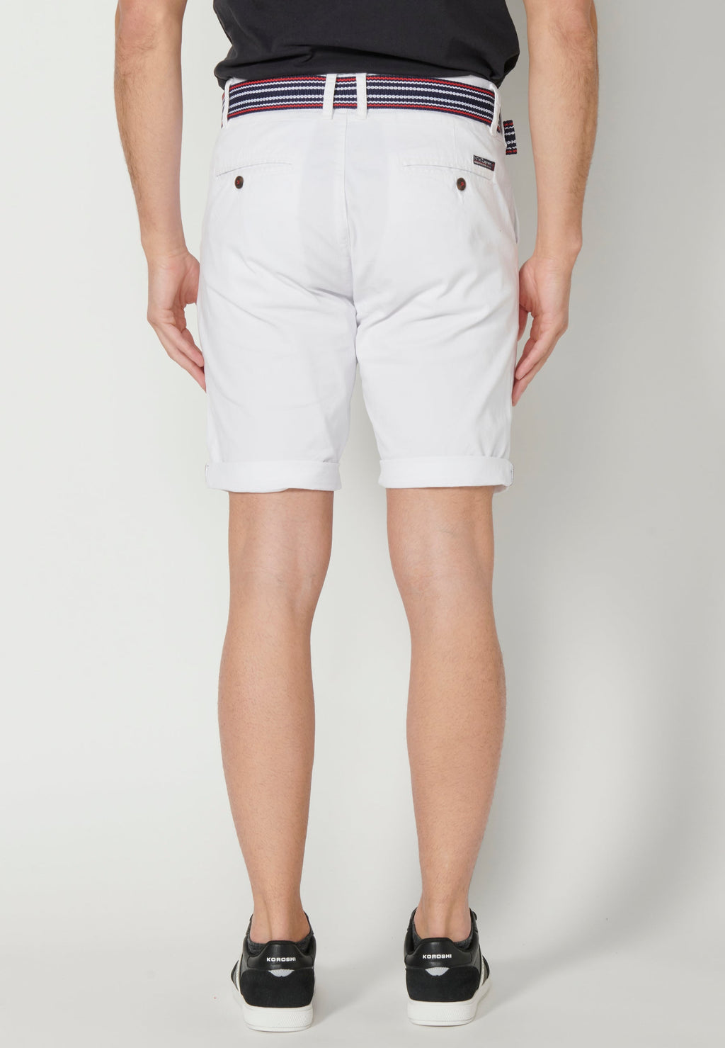 Bermuda Hombre Chino Acabado Vuelta Cinturón Marinero – Koroshi 2311PS07
