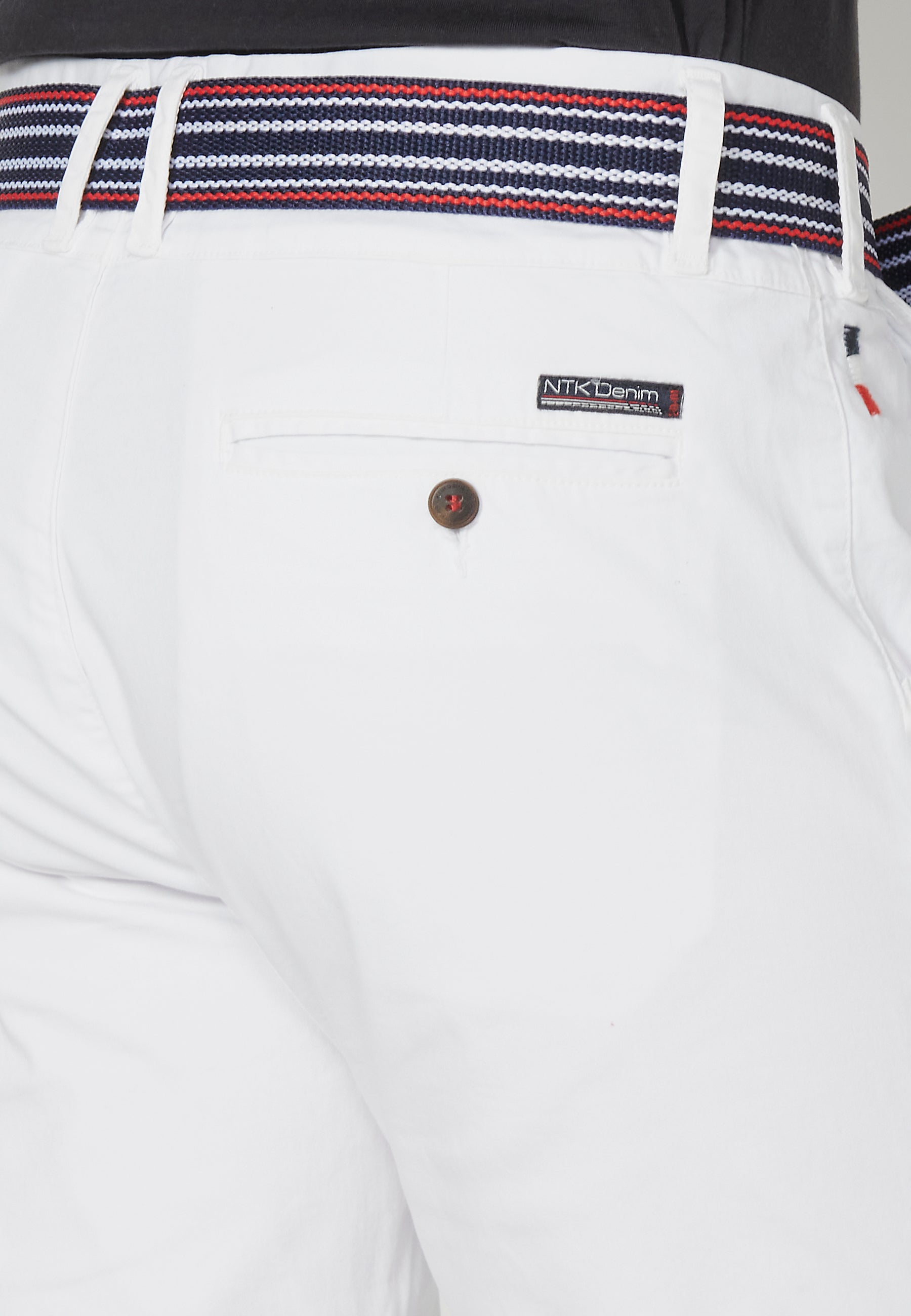 Bermuda Hombre Chino Acabado Vuelta Cinturón Marinero – Koroshi 2311PS07