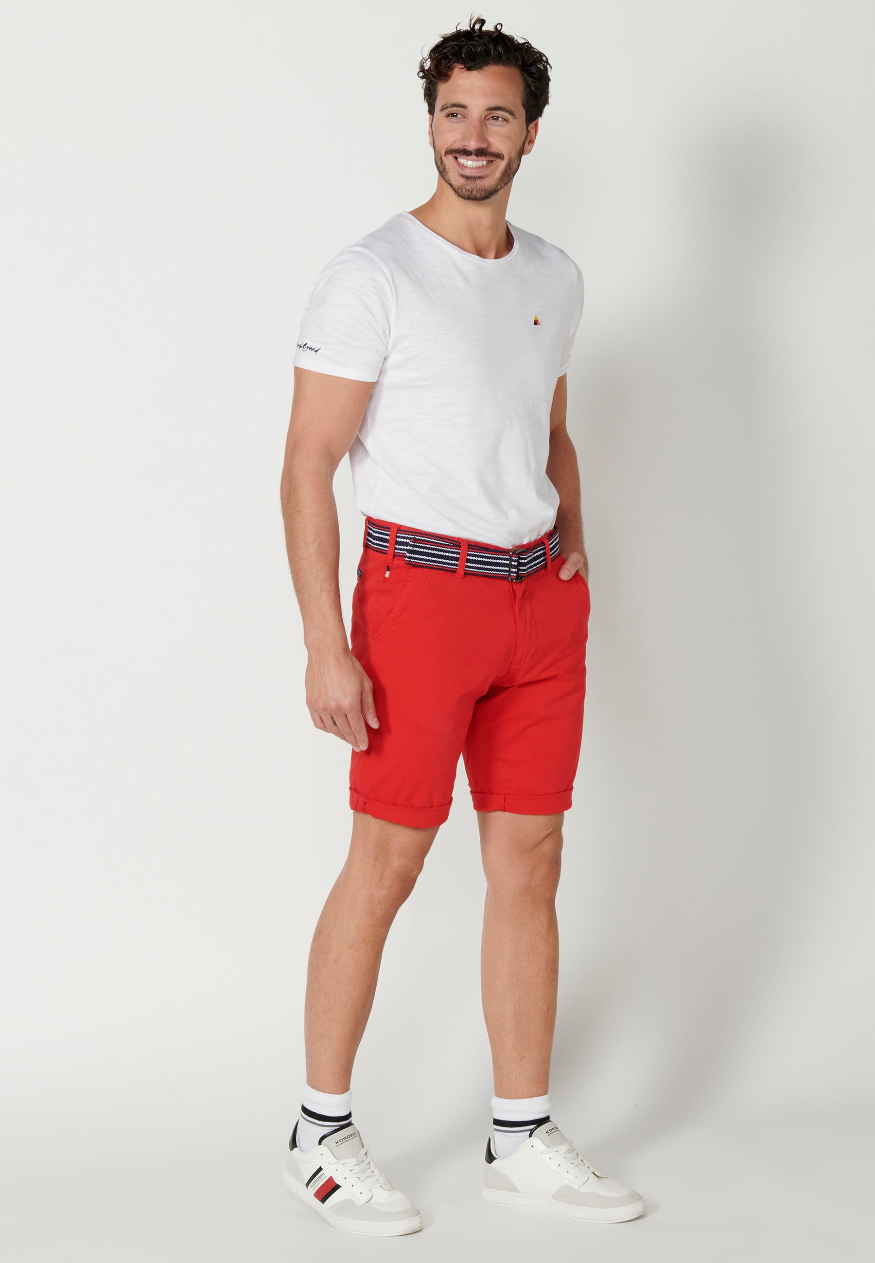 Bermuda Hombre Chino Acabado Vuelta Cinturón Marinero – Koroshi 2311PS07