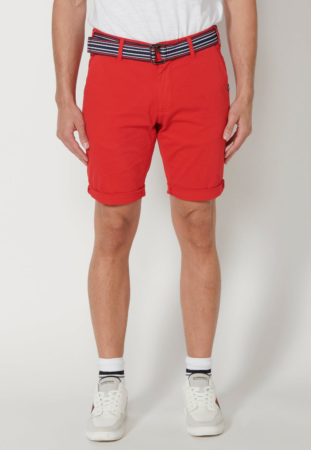Bermuda Hombre Chino Acabado Vuelta Cinturón Marinero – Koroshi 2311PS07