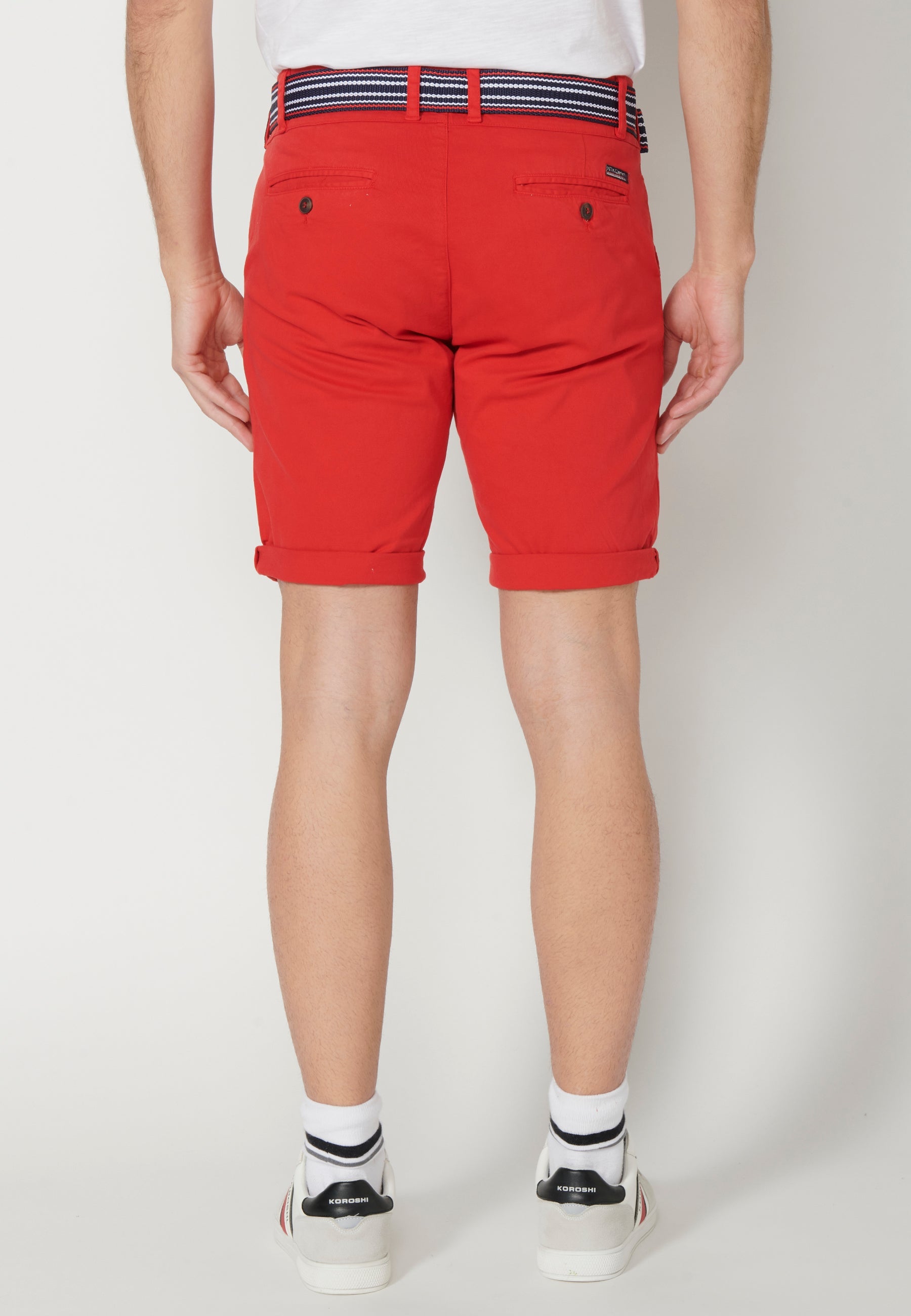 Bermuda Hombre Chino Acabado Vuelta Cinturón Marinero – Koroshi 2311PS07
