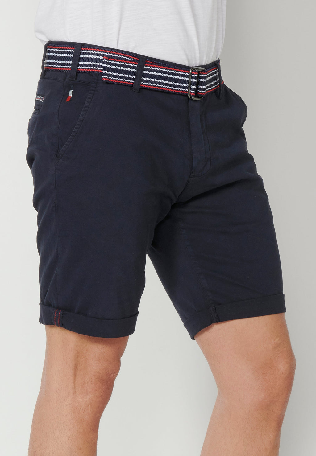 Bermuda Hombre Chino Acabado Vuelta Cinturón Marinero – Koroshi 2311PS07