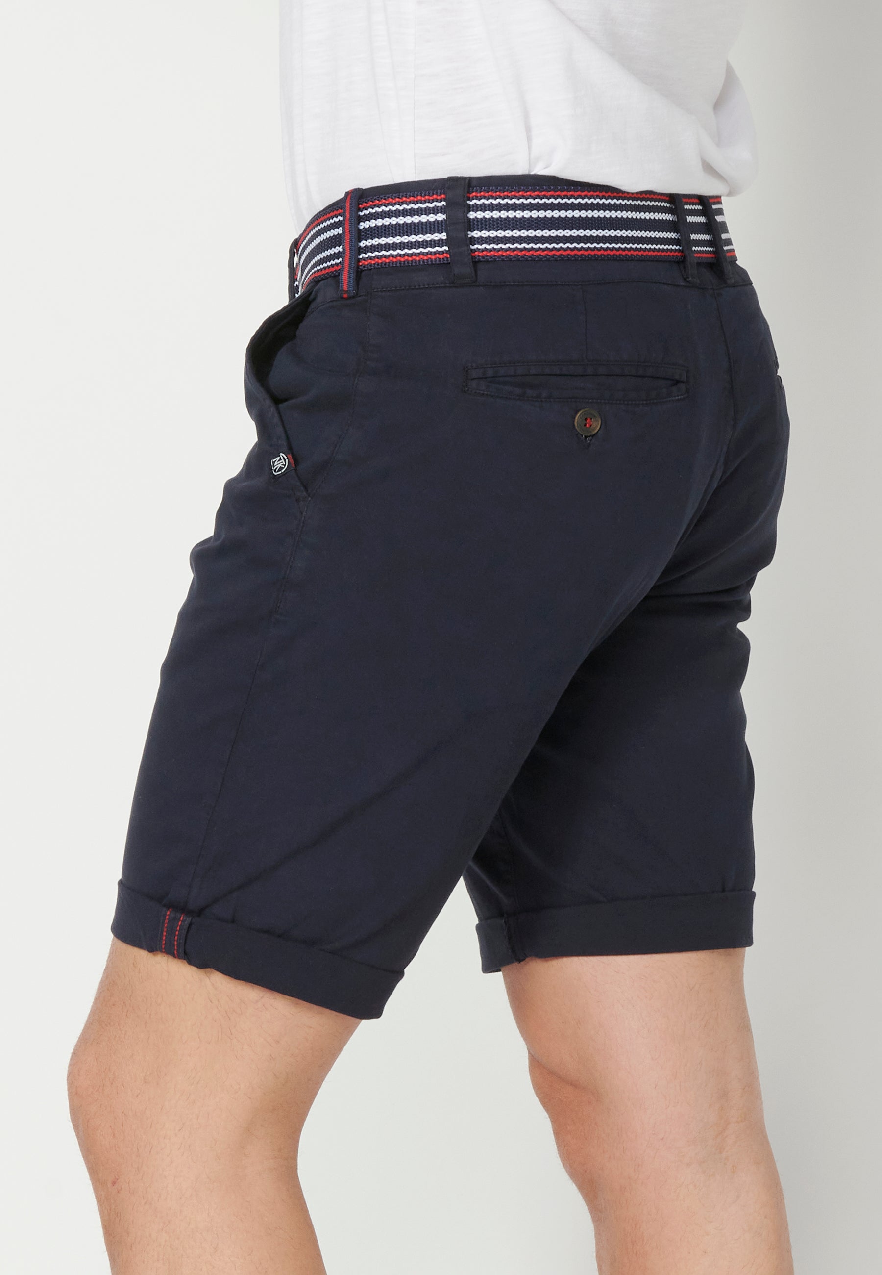 Bermuda Hombre Chino Acabado Vuelta Cinturón Marinero – Koroshi 2311PS07
