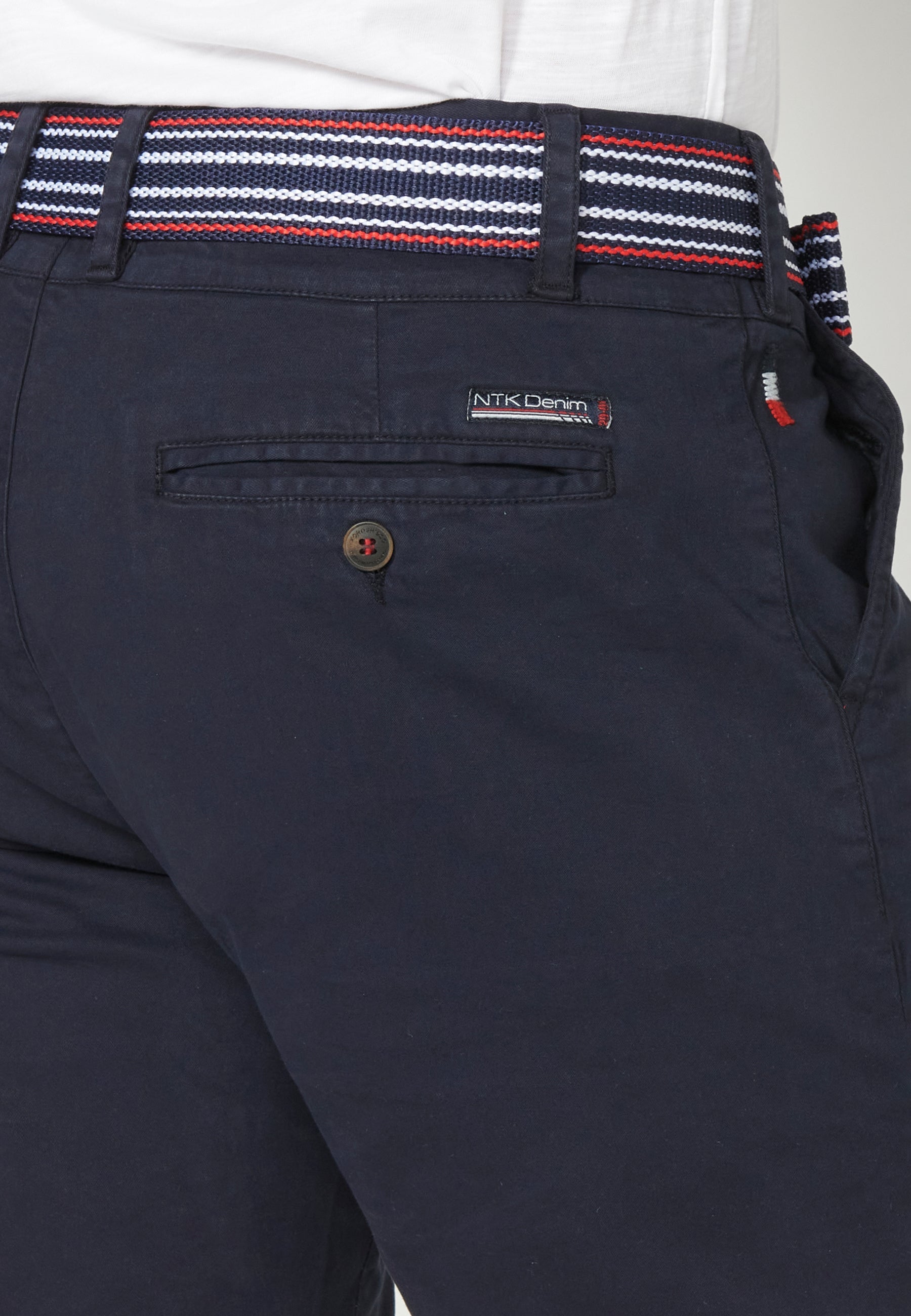 Bermuda Hombre Chino Acabado Vuelta Cinturón Marinero – Koroshi 2311PS07