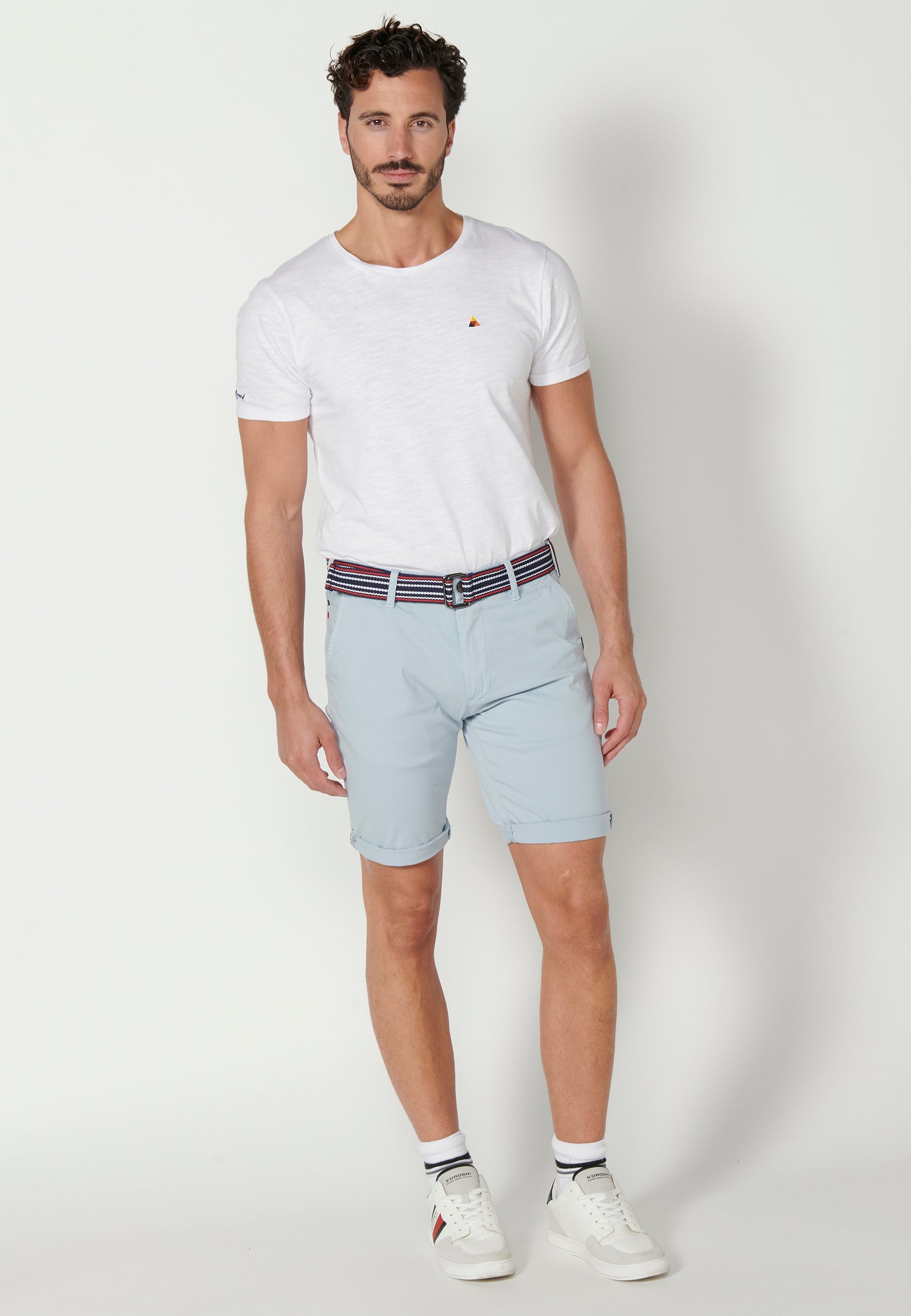 Bermuda Hombre Chino Acabado Vuelta Cinturón Marinero – Koroshi 2311PS07