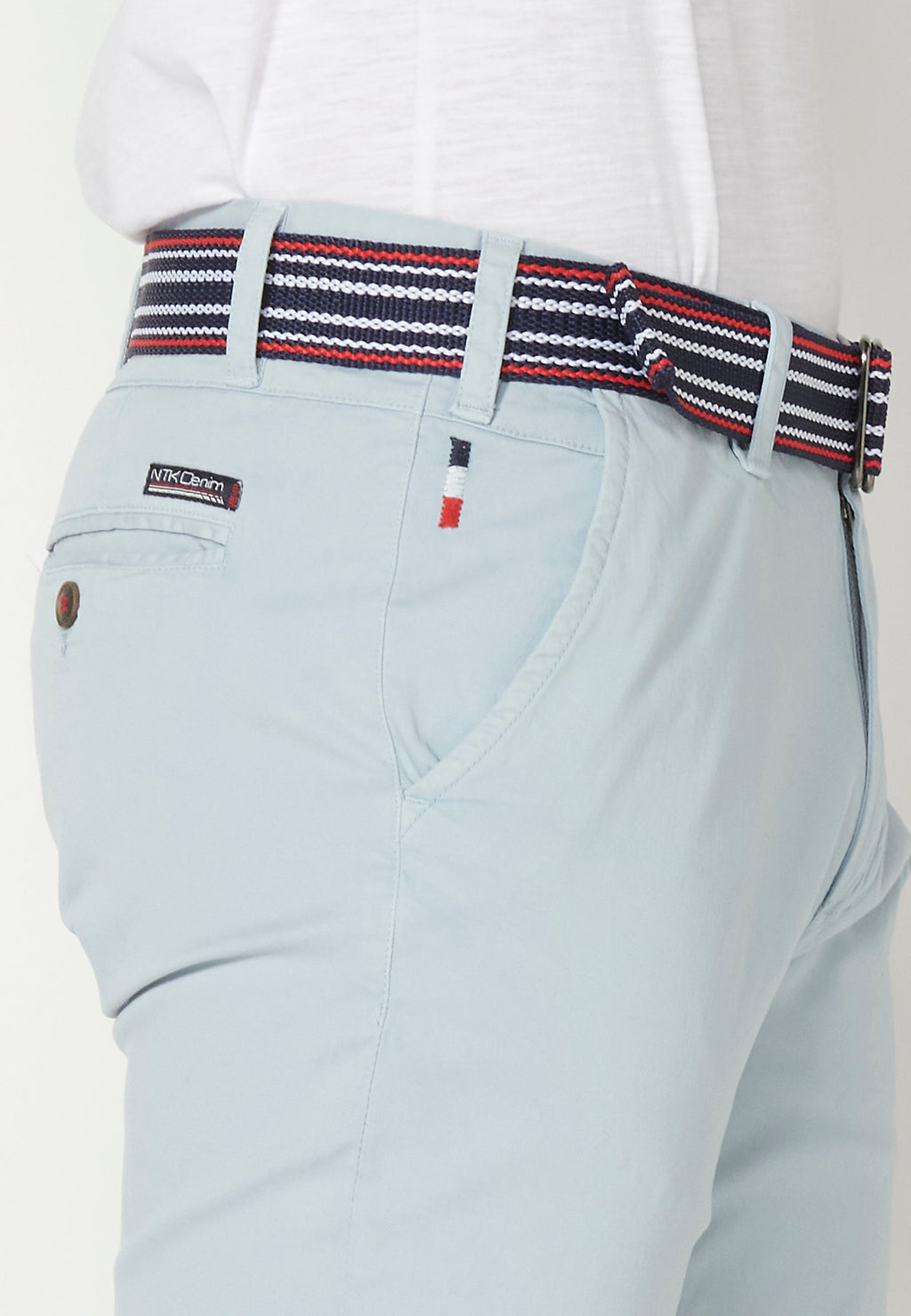 Bermuda Hombre Chino Acabado Vuelta Cinturón Marinero – Koroshi 2311PS07