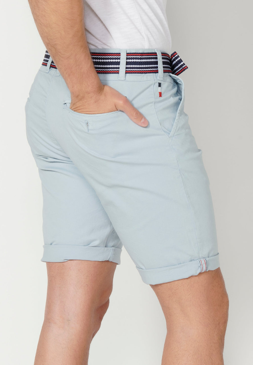 Bermuda Hombre Chino Acabado Vuelta Cinturón Marinero – Koroshi 2311PS07