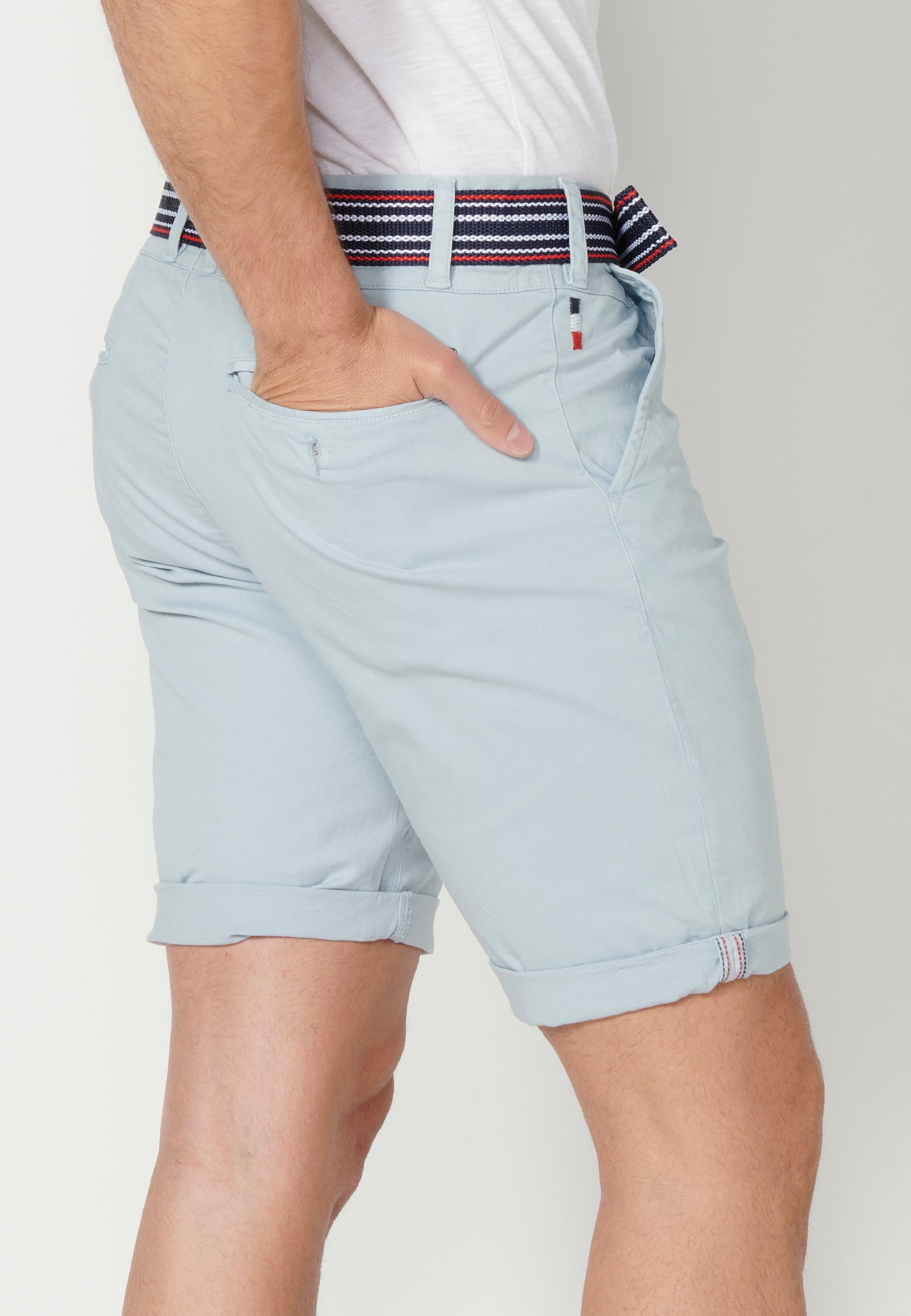 Bermuda Hombre Chino Acabado Vuelta Cinturón Marinero – Koroshi 2311PS07