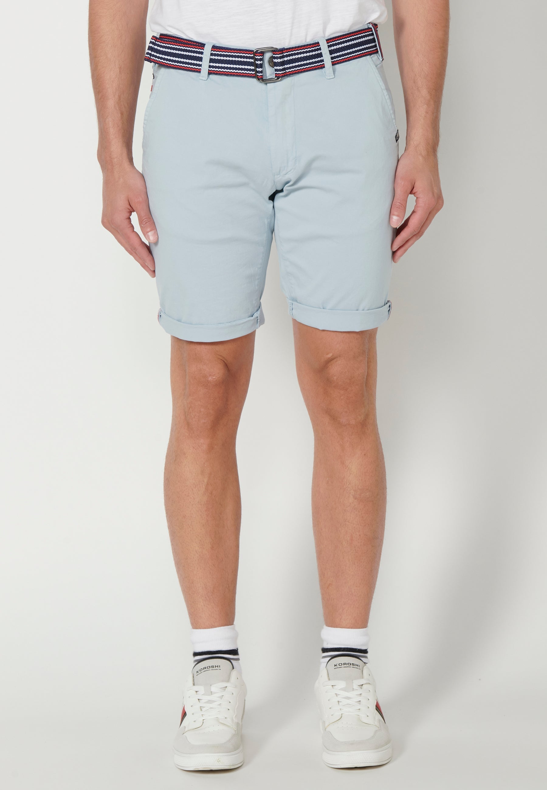 Bermuda Hombre Chino Acabado Vuelta Cinturón Marinero – Koroshi 2311PS07