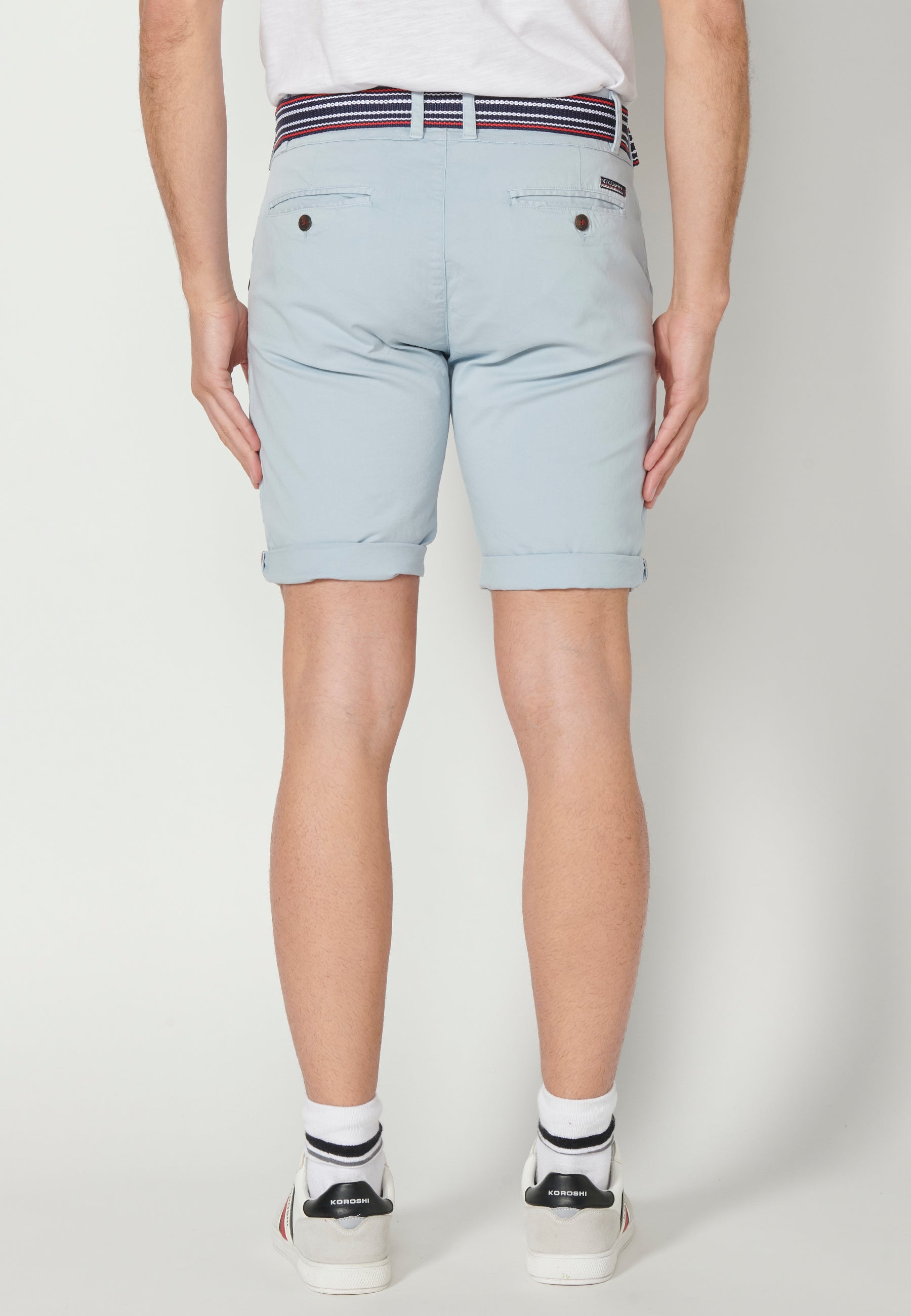 Bermuda Hombre Chino Acabado Vuelta Cinturón Marinero – Koroshi 2311PS07