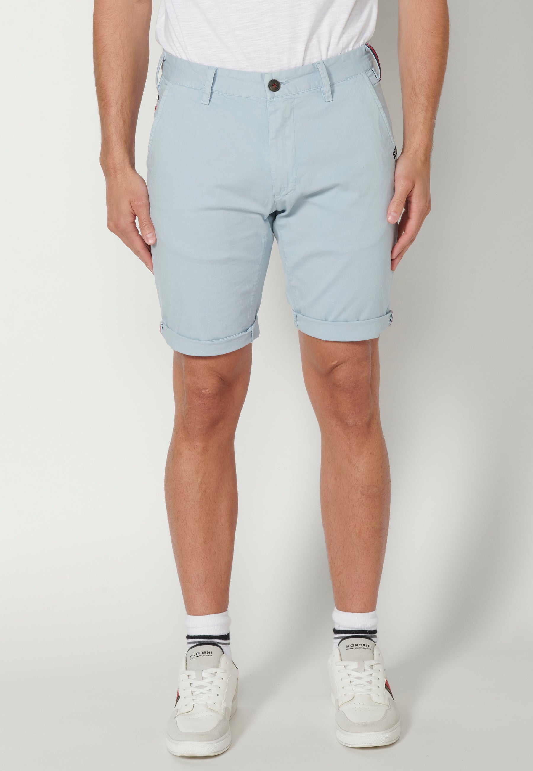 Bermuda Hombre Chino Acabado Vuelta Cinturón Marinero – Koroshi 2311PS07