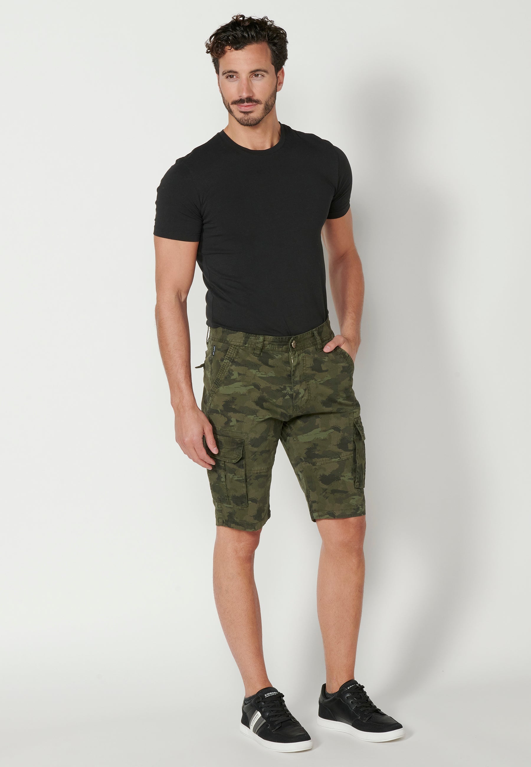 Bermuda Hombre Cargo Algodón Vuelta – Koroshi 2311PS11