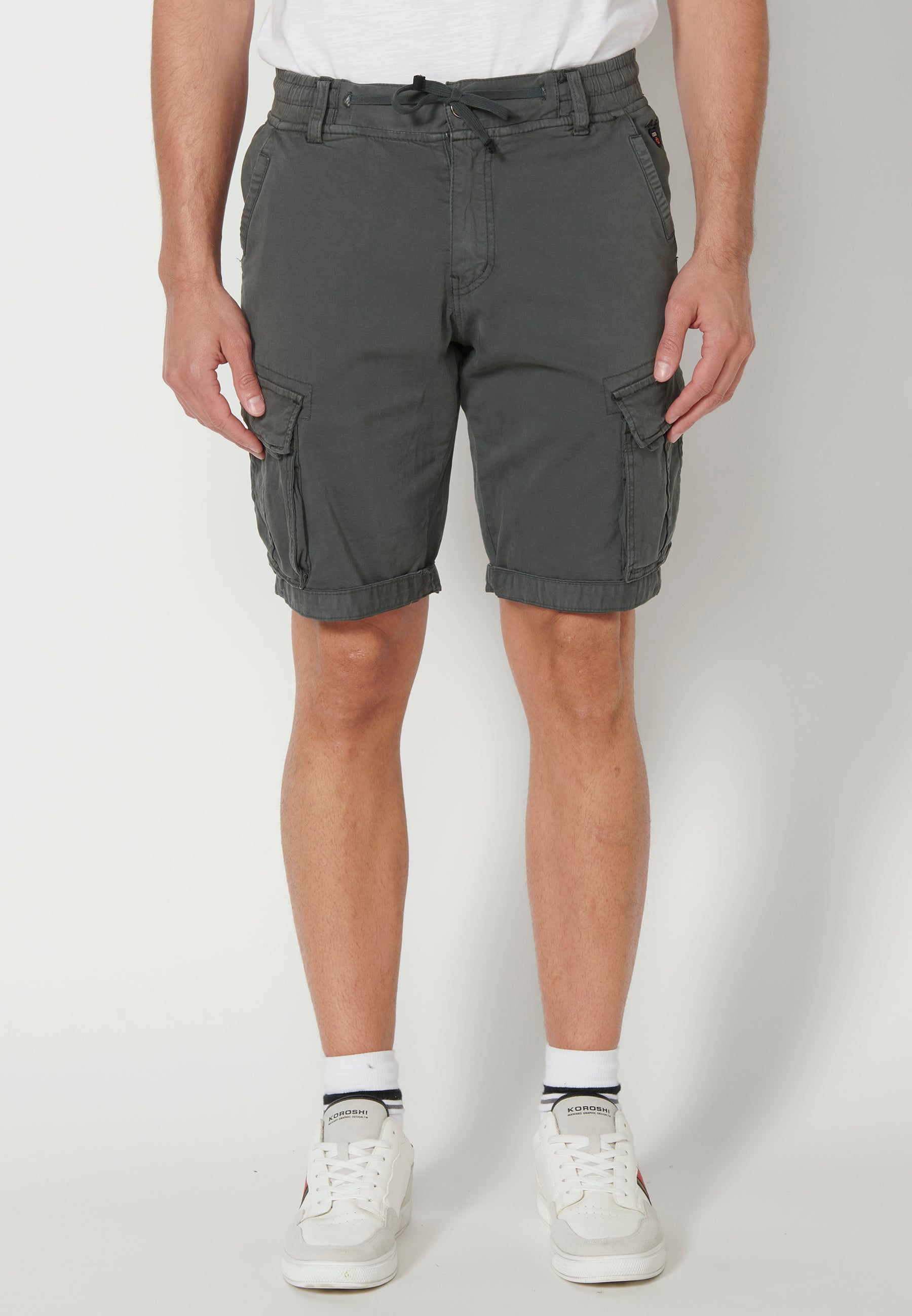 Bermuda Cargo Hombre Acabado Vuelta 6 Bolsillos – Koroshi 2311PS12