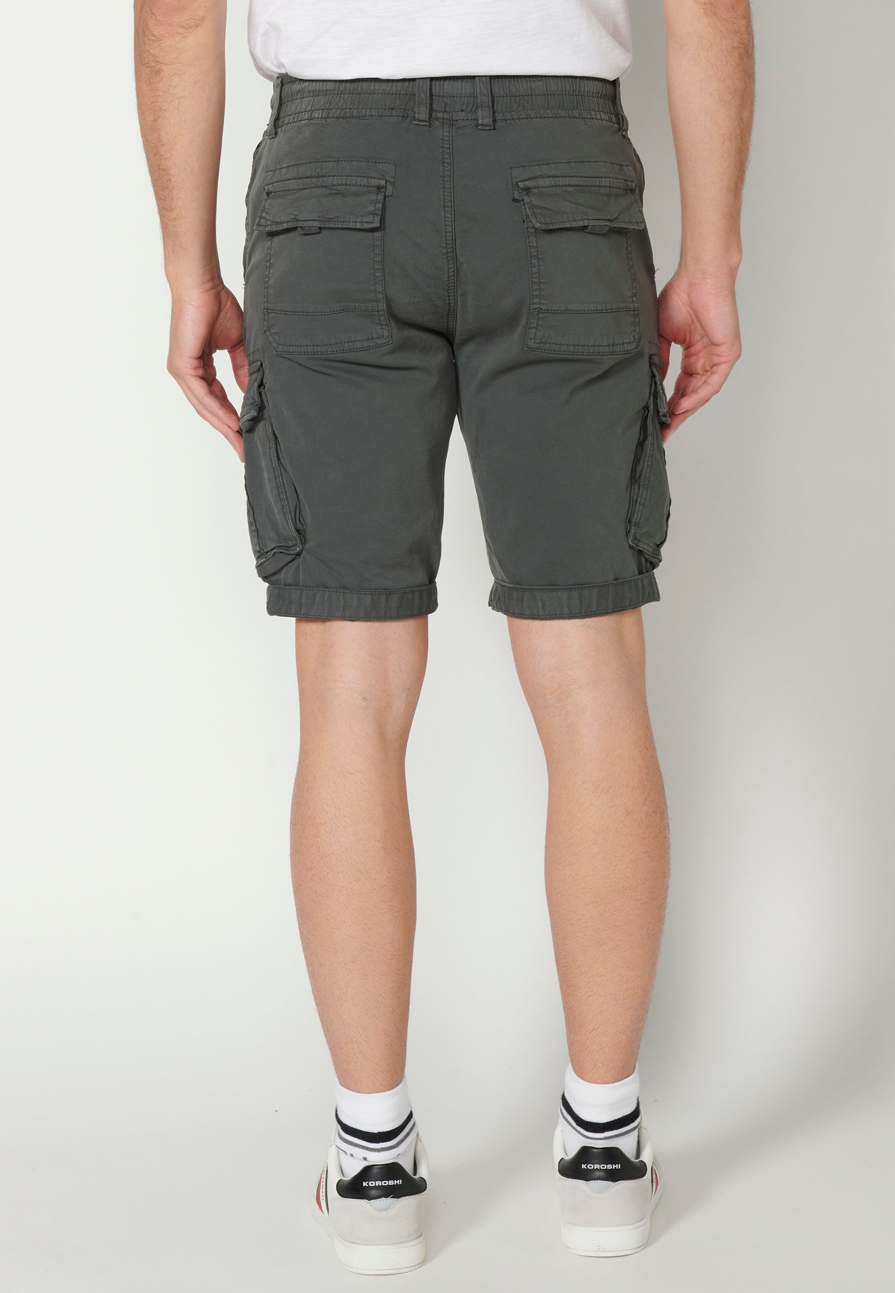 Bermuda Cargo Hombre Acabado Vuelta 6 Bolsillos – Koroshi 2311PS12