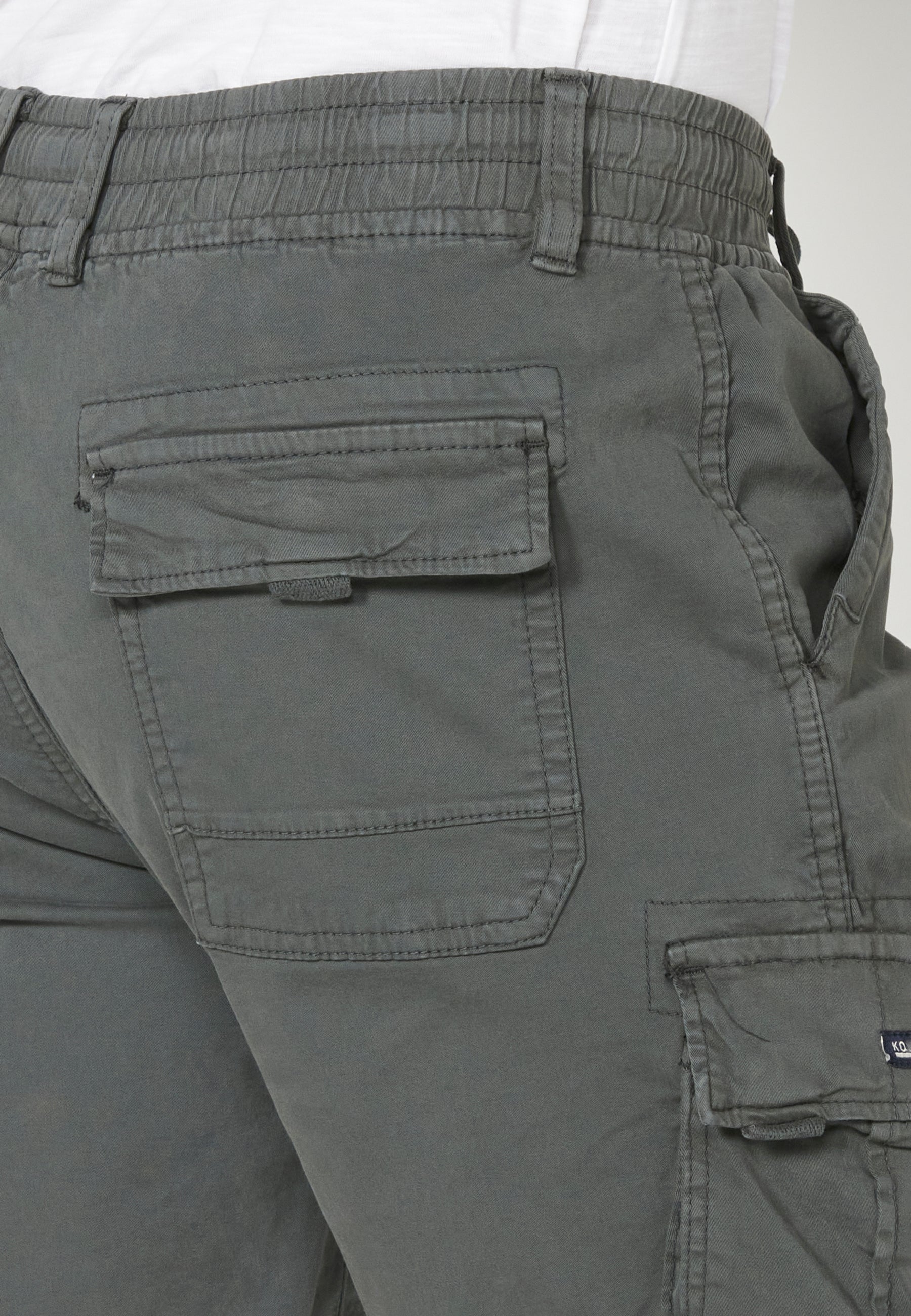 Bermuda Cargo Hombre Acabado Vuelta 6 Bolsillos – Koroshi 2311PS12