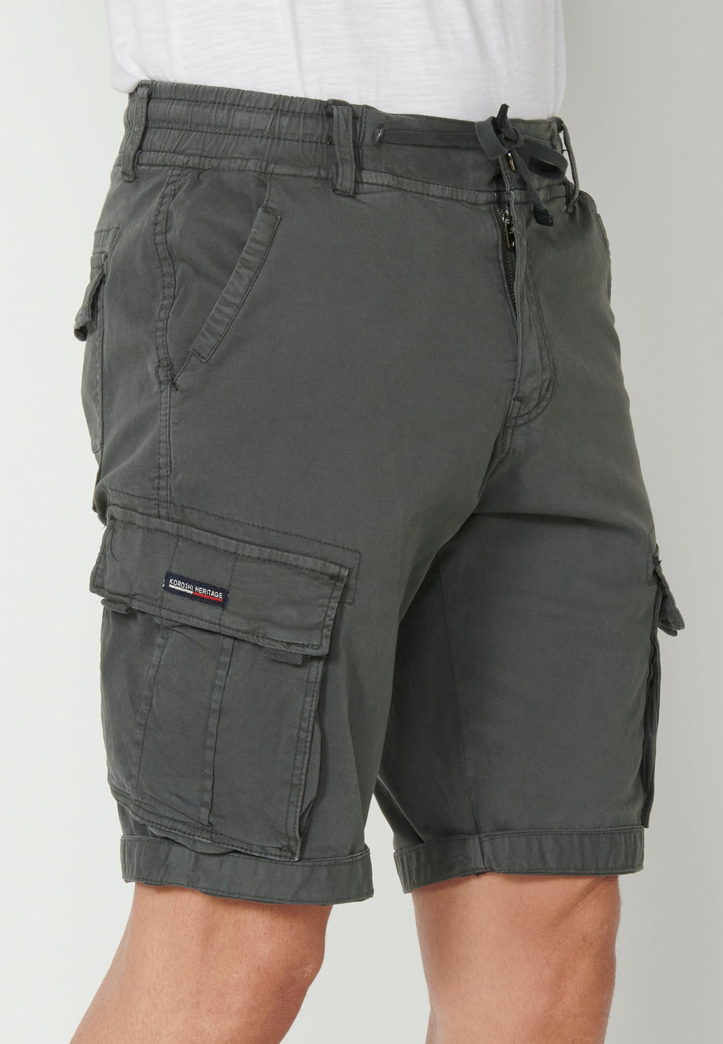 Bermuda Cargo Hombre Acabado Vuelta 6 Bolsillos – Koroshi 2311PS12