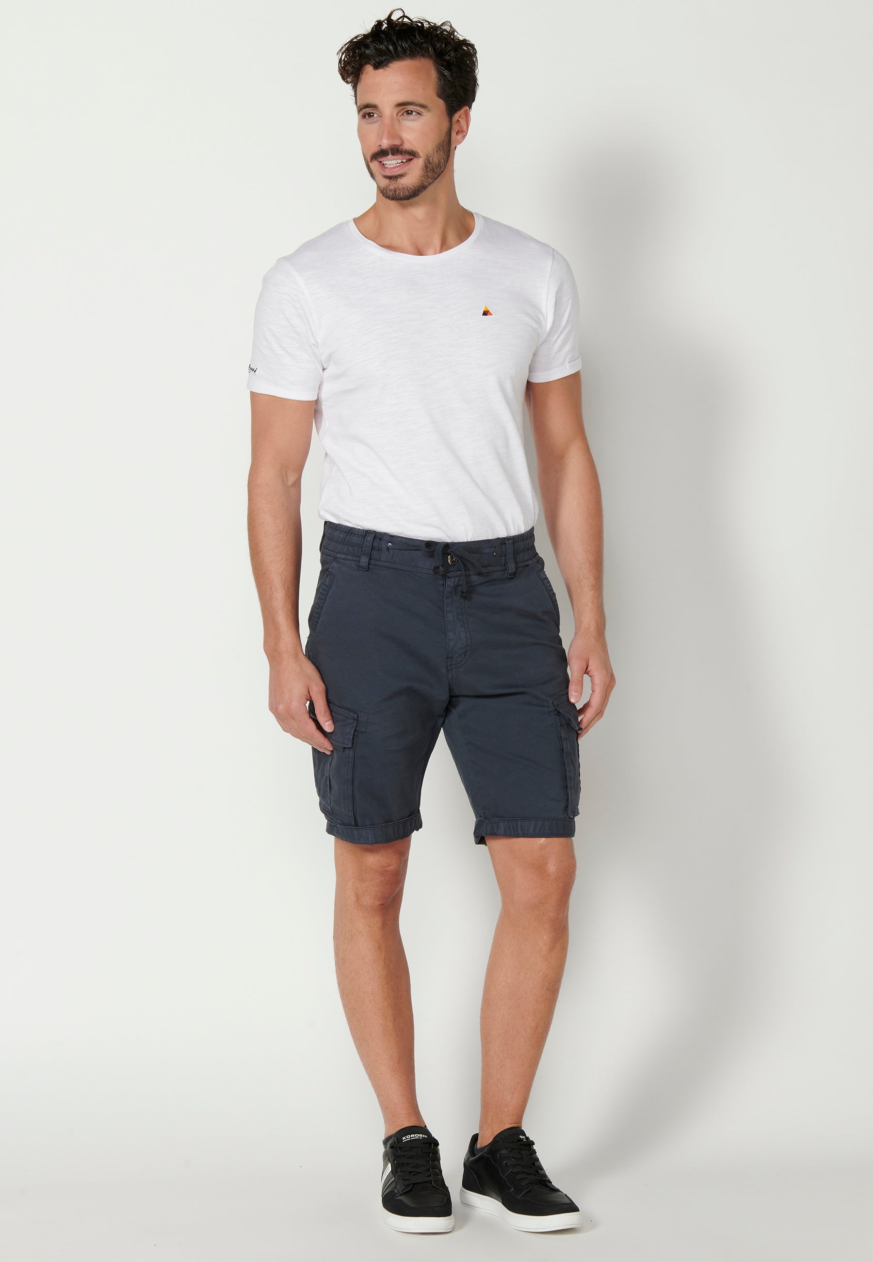 Bermuda Cargo Hombre Acabado Vuelta 6 Bolsillos – Koroshi 2311PS12